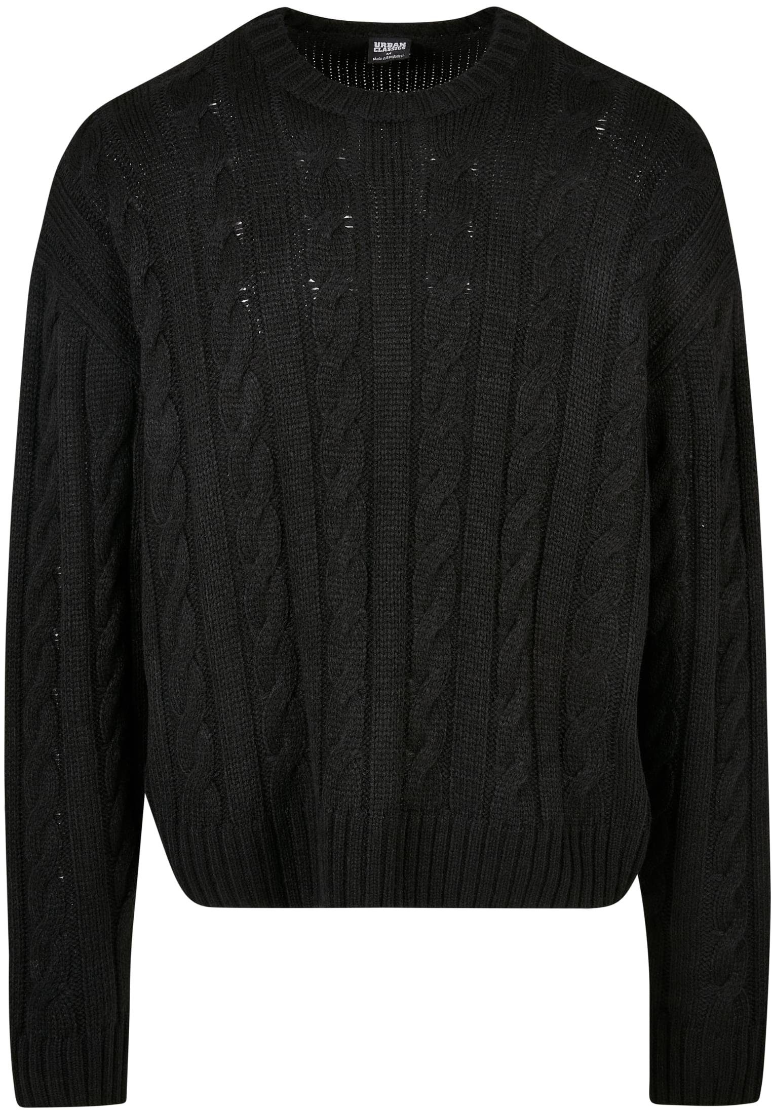URBAN CLASSICS Strickpullover Herren Boxy Sweater (1-tlg) black