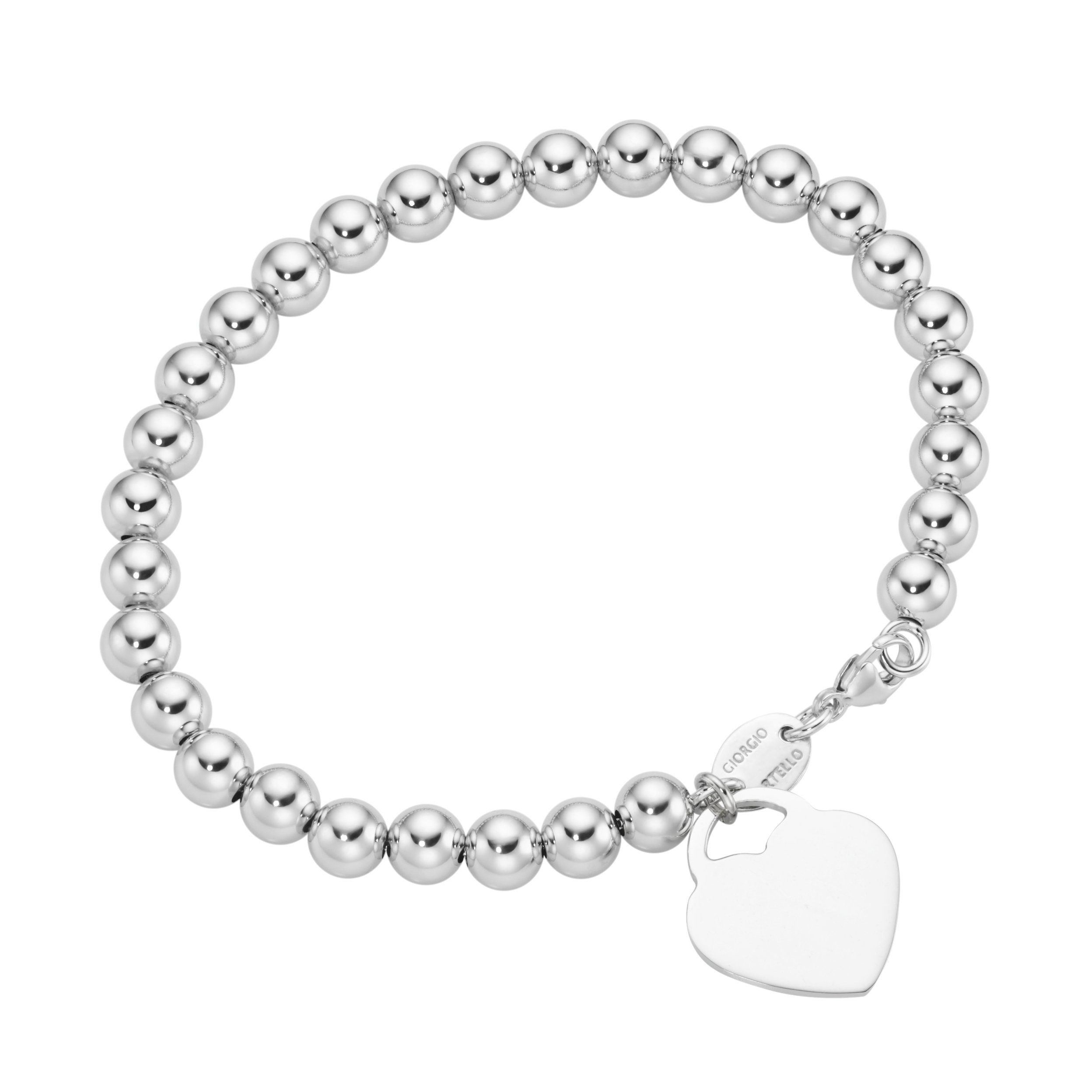 GIORGIO MARTELLO MILANO Armband Kugel Armband mit Behang Herz, Silber 925