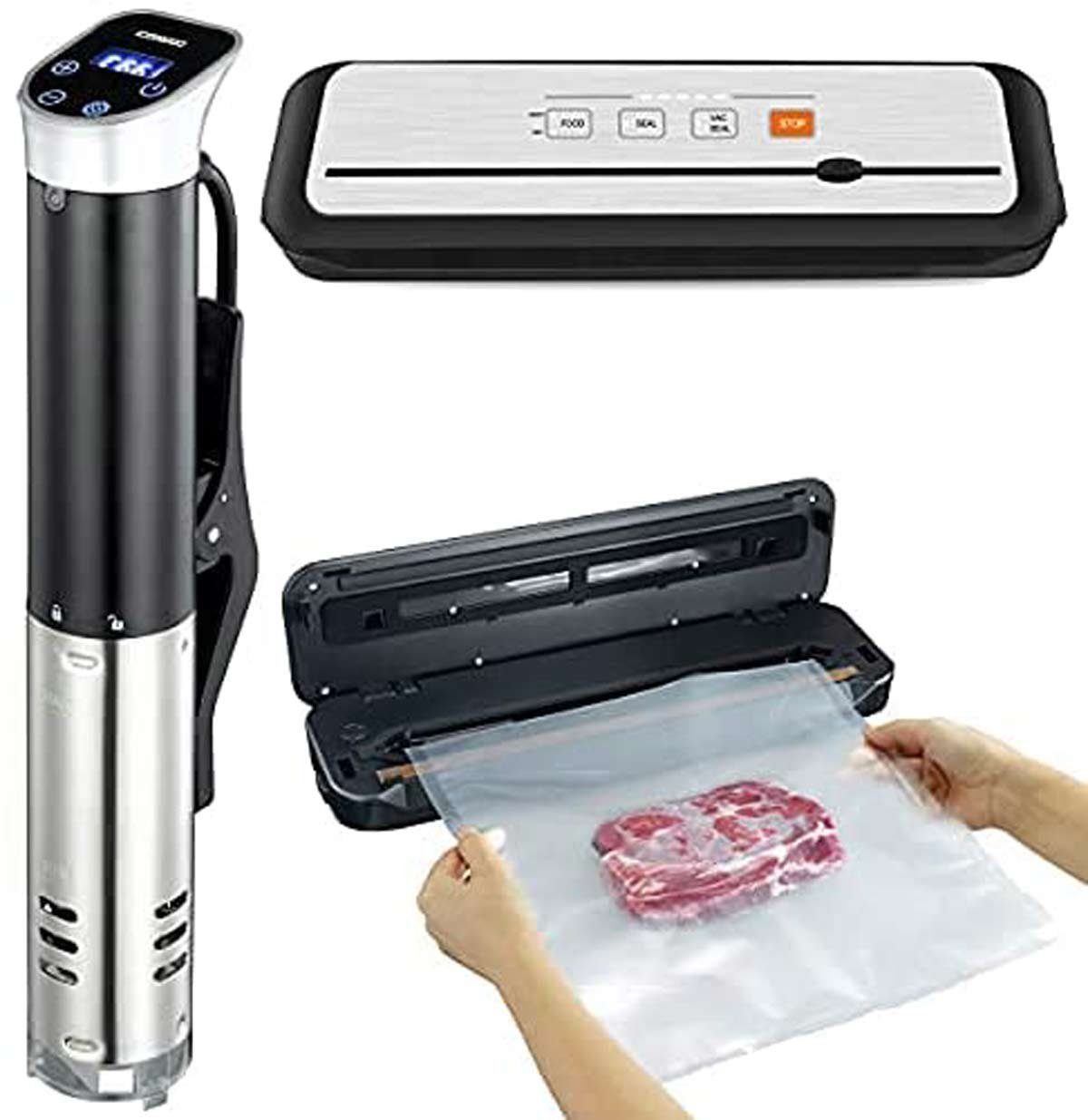 MELISSA Sous-Vide Stick Set 16310226 Vakuumier Sous-Vide inklusive Gerät Stick