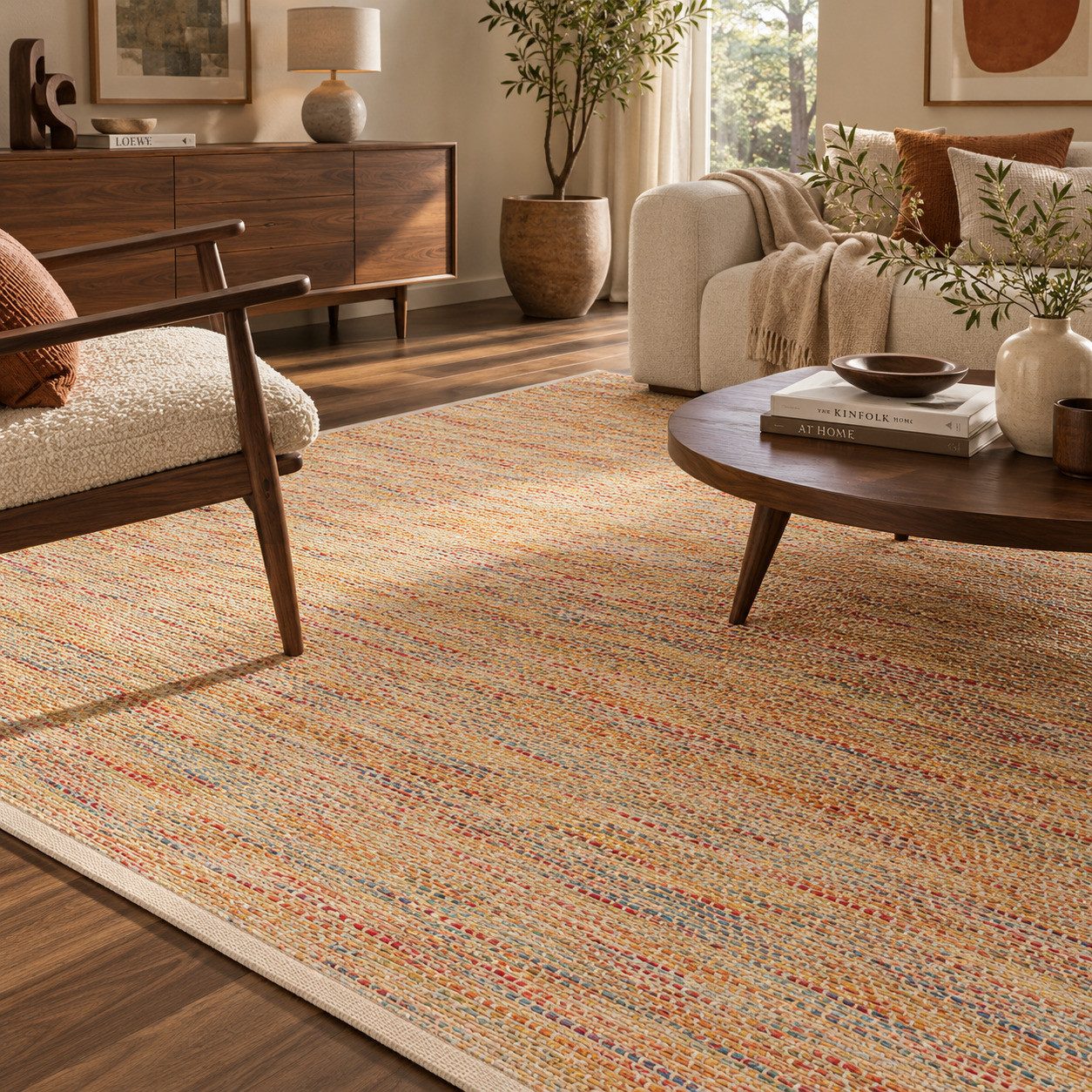 Pergamon Sisalteppich Teppich Jute Baumwolle Natur Bunt Modern Boho, Rechteckig, Höhe: 10 mm