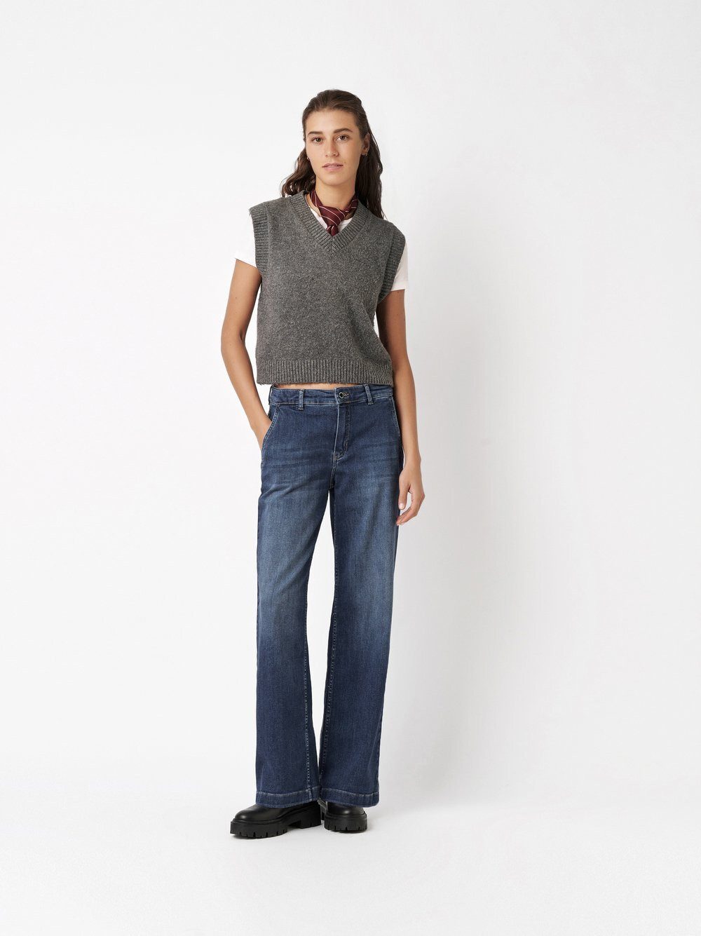 ROSNER Weite Jeans Audrey1_094 (1-tlg) mit Waschung und Buffies günstig online kaufen