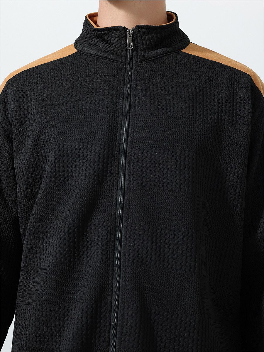 YOUTHUP Cardigan Herren Jacquard Jacke Übergangsjacke