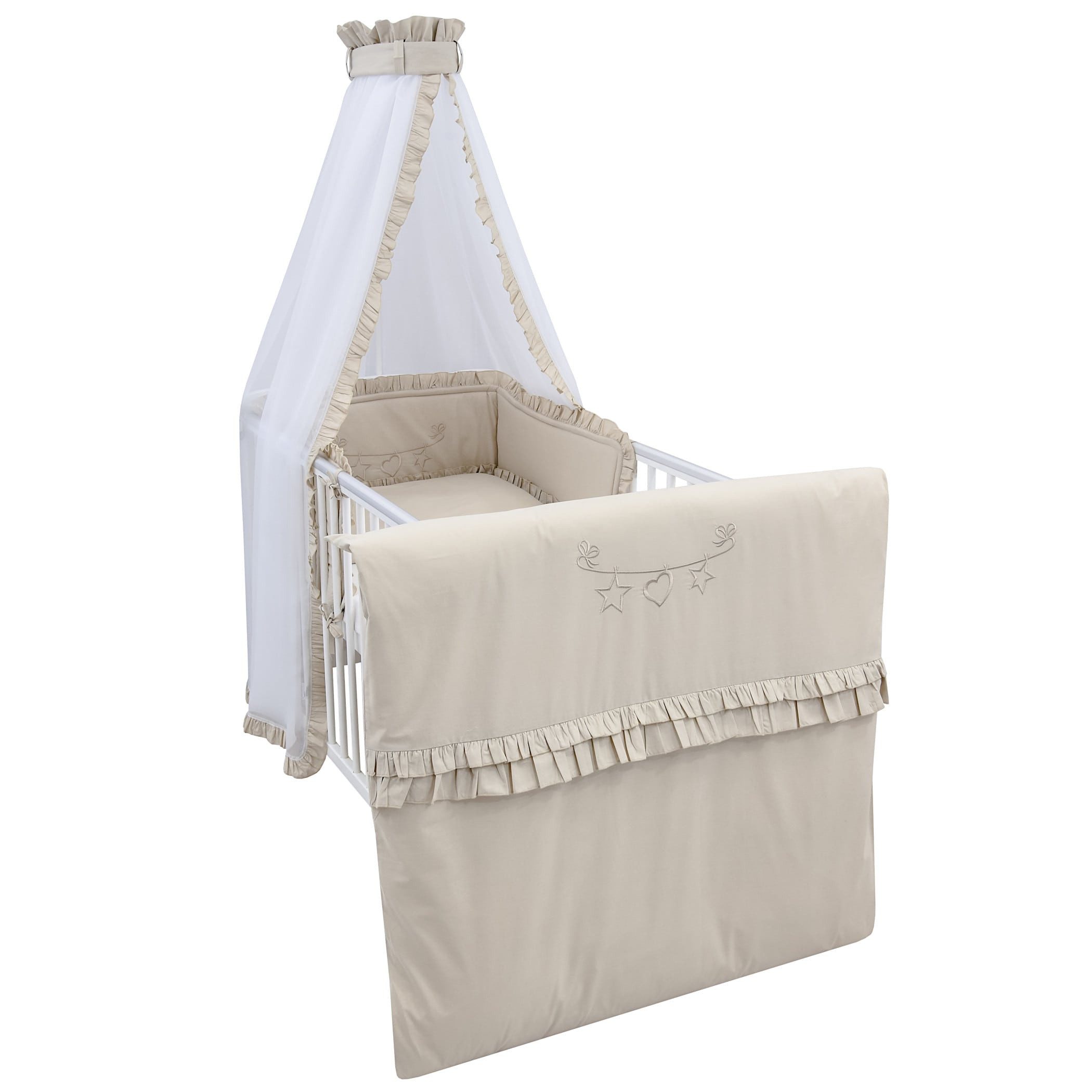 Baby-Delux Babybettwäsche Baby Bettwäsche Set 4-Tlg. Nestchen Chiffonhimmel günstig online kaufen