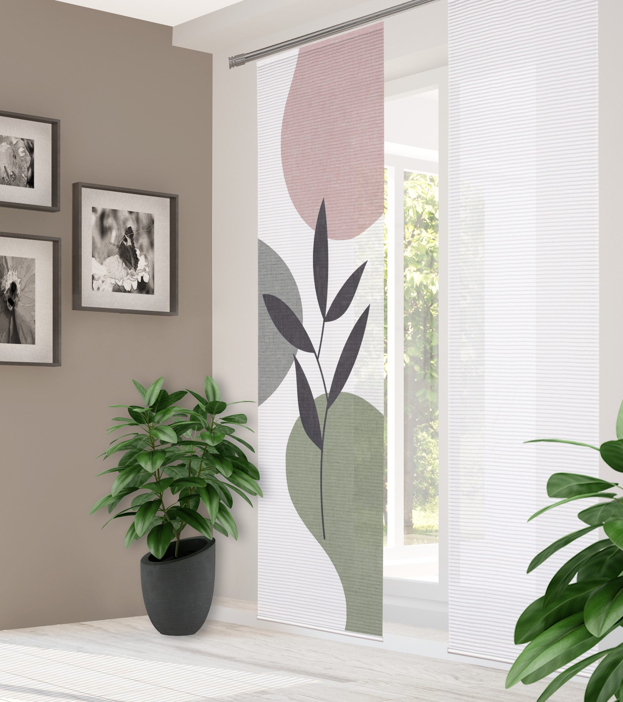 HOME in green Schiebegardine FRONDA (1 St), Paneelwagen, halbtransparent, D günstig online kaufen