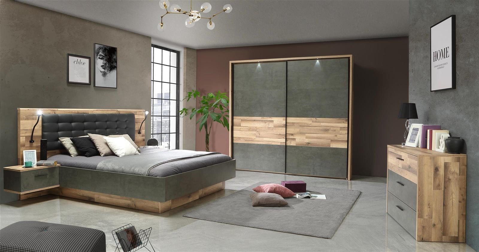 möbelando Schlafzimmer-Set Rhodos, (4-tlg), cm