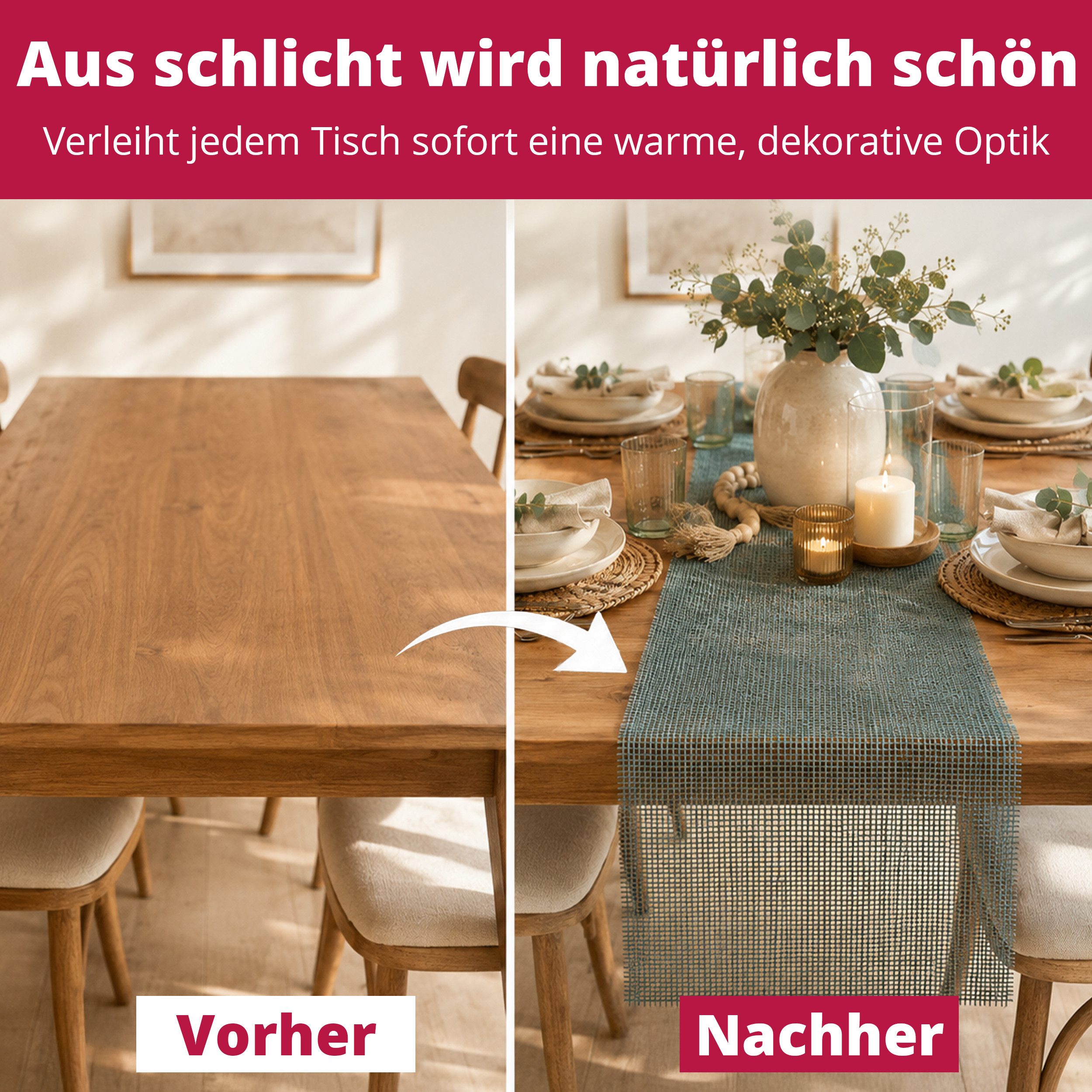 DecoHomeTextil Heimtextilmanufaktur Tischläufer Deco Jute Tischläufer Tischband Geschenkband Eco Friendly – Bild 5 von 5