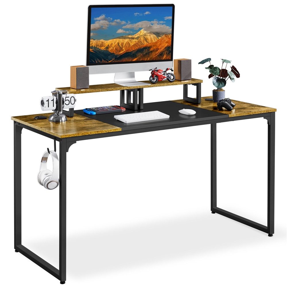 Yaheetech Schreibtisch Computertisch, mit Monitorständer & günstig online kaufen