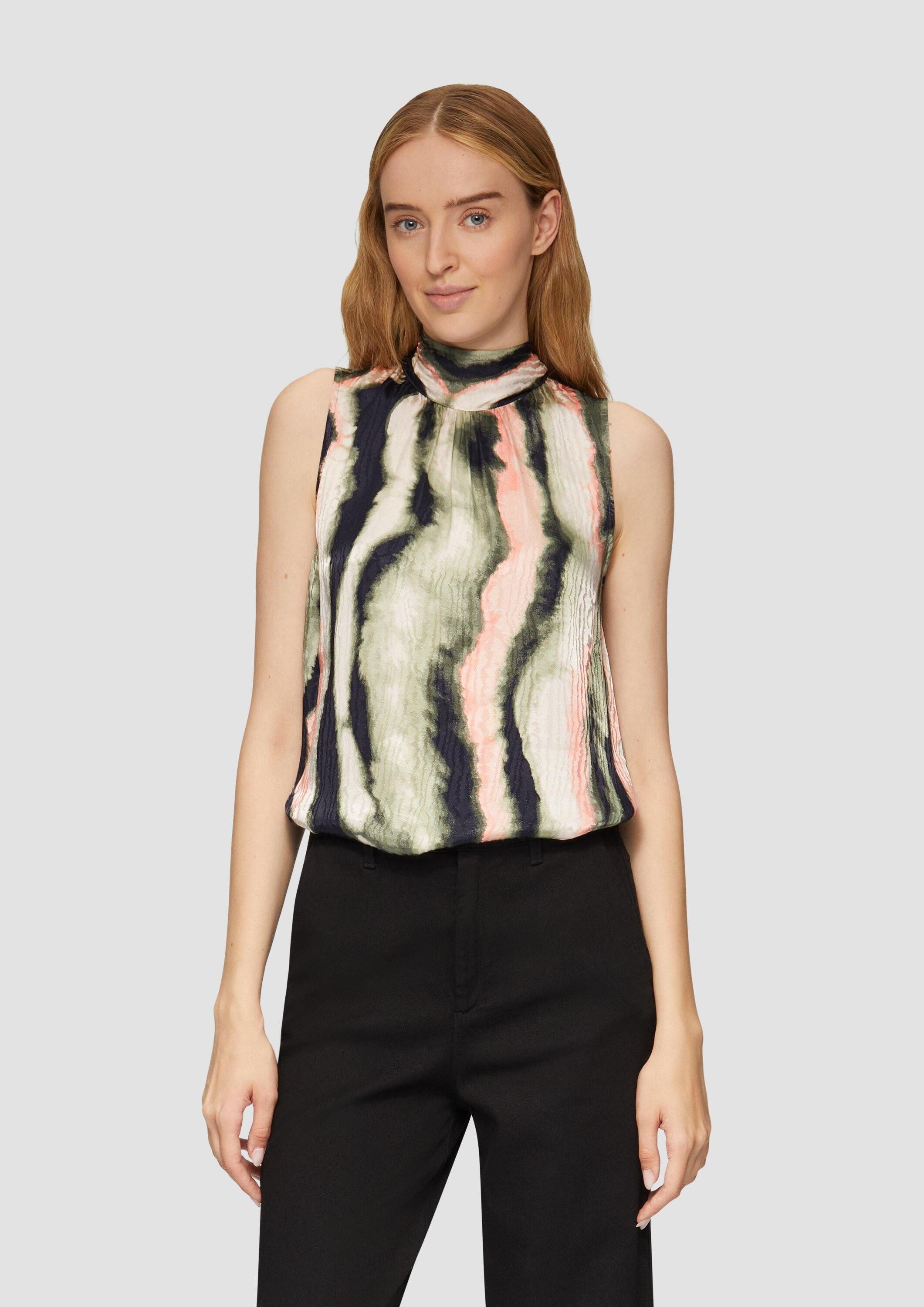 s.Oliver Блузкиtop Bluse Блузкиtop aus Jacquard mit Schluppe