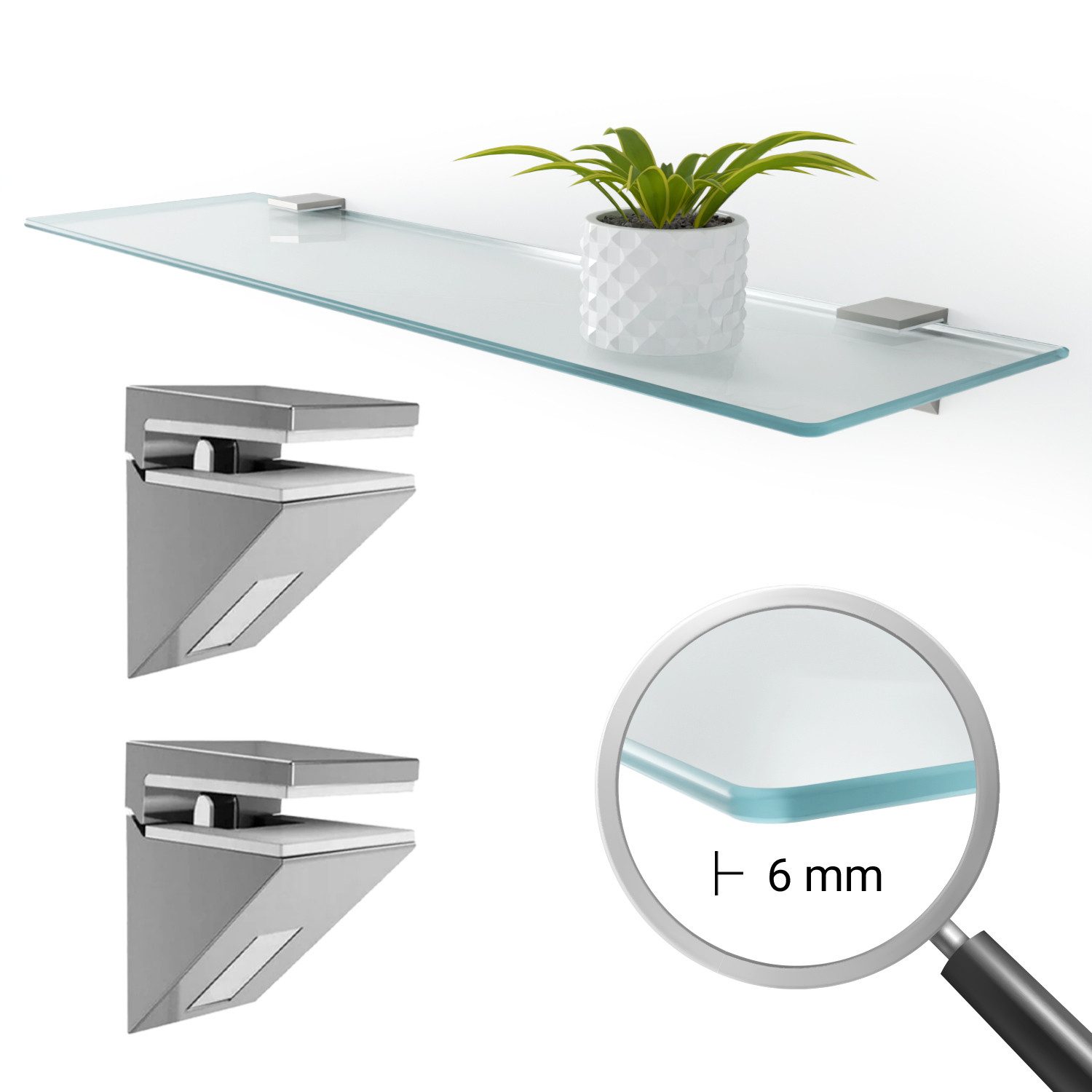 Tulup Weinregal Badezimmer Glasablage Matt Glasregal Bad Milchglas