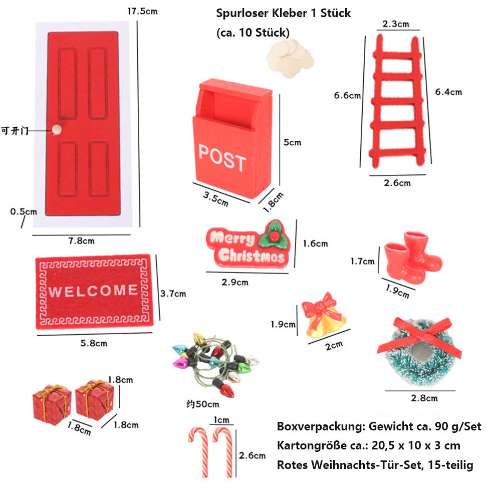 Coonoor Kreativset Wichteltür Set,Weihnachten Wichteltür Zubehör,Weihnachts günstig online kaufen