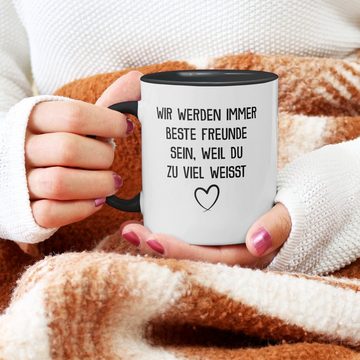 22Feels Tasse Beste Freundin Geschenk BFF Zum Geburtstag Kaffeetasse Freundinnen, Keramik, Made in Germany, Spülmaschinenfest, Zweifarbig