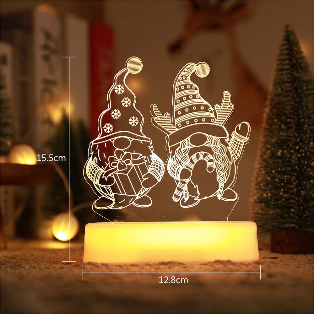 Sunicol LED Dekolicht Weihnachts Lampe, USB, Illusion Nachttischlampe, Partylamp Weihnachtsdeko, Batterie Nachtlicht, Geschenk 3D Kinder und für Warmweiß