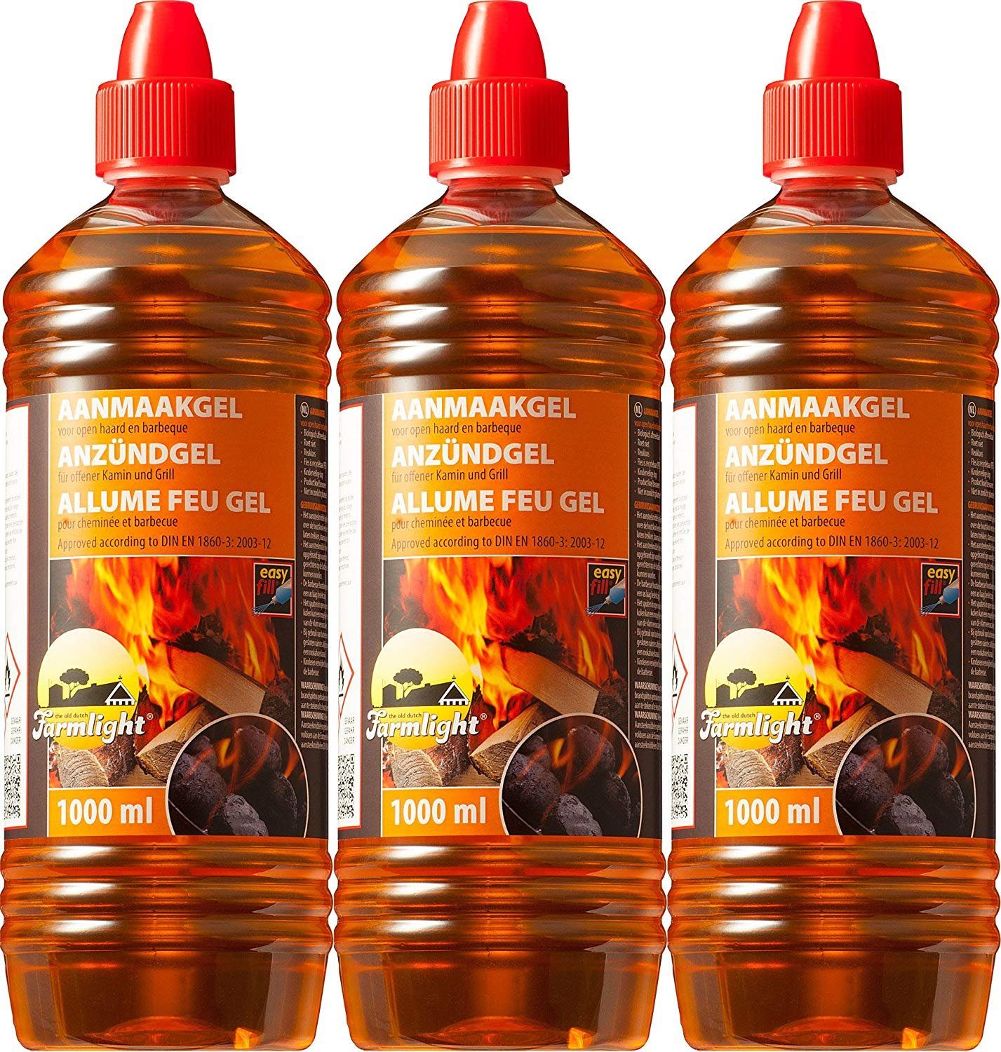 Moritz Flüssig-Grillanzünder 3L Grillanzünder Anzündgel Kaminanzünder Brenngel, (Brennstoff), Anzünder für Kamin, Kaminholz, Briketts, Holzkohle