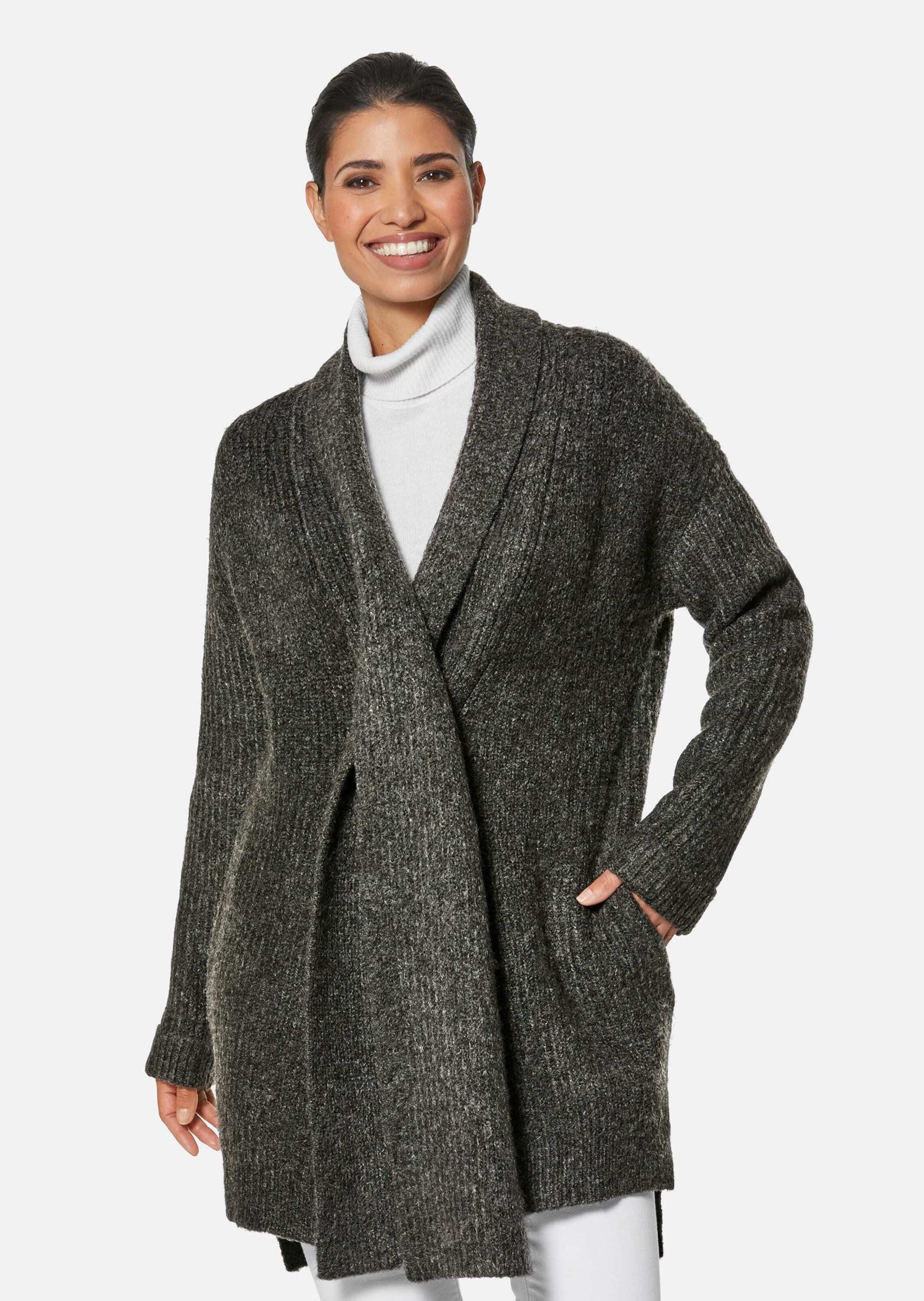 Strickjacke Lange Strickjacke mit Glanz