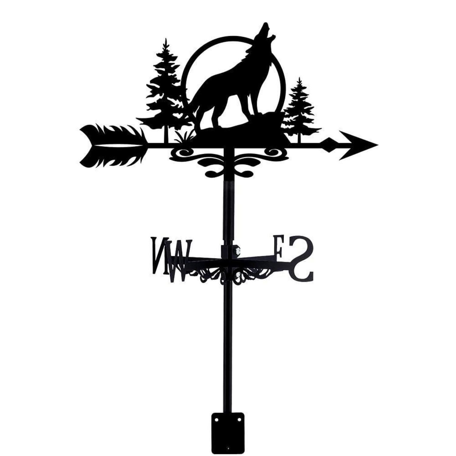 LuxusKollektion Wetterfahne Wetterhahn Wolf Mond Wald Deko, (1 St)