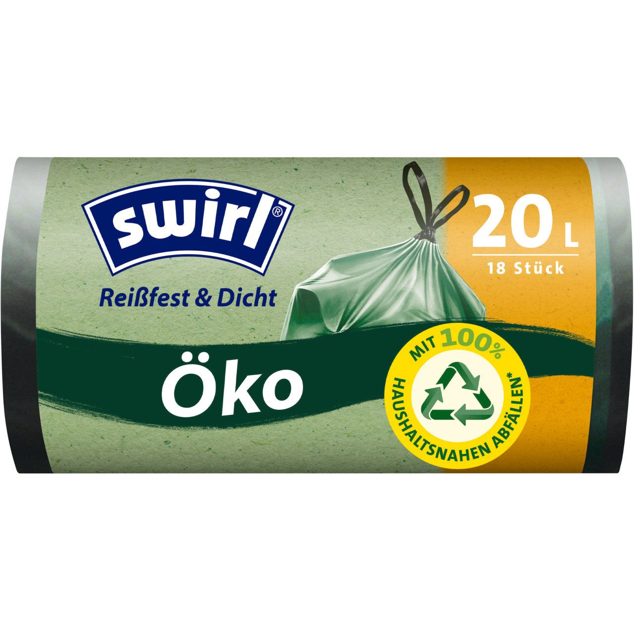 Swirl Müllbeutel Swirl Öko Müllbeutel mit Tragegriff 20 L 18 Stück