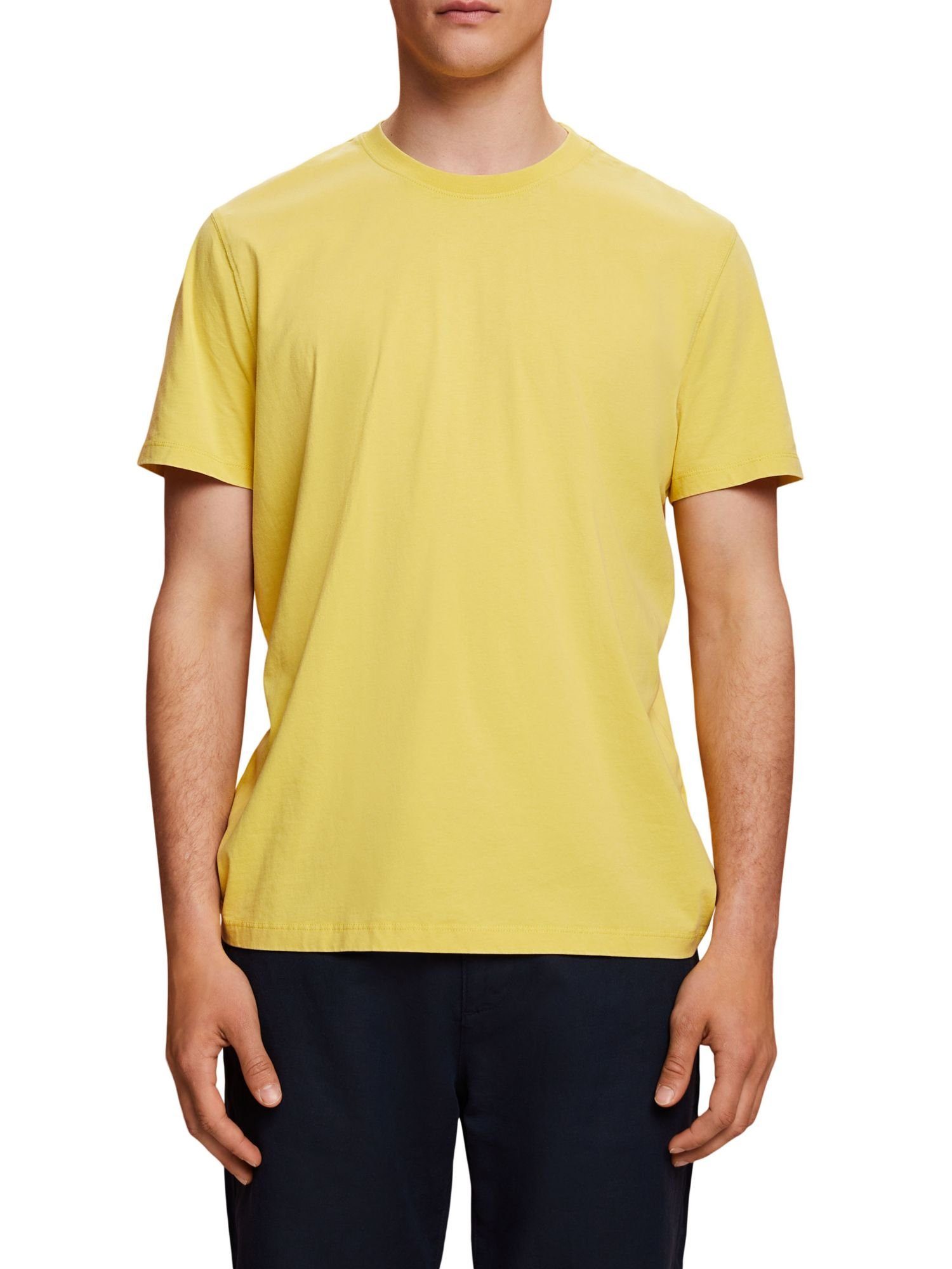 Jersey-T-Shirt, T-Shirt (1-tlg) Esprit Baumwolle DUSTY YELLOW 100%