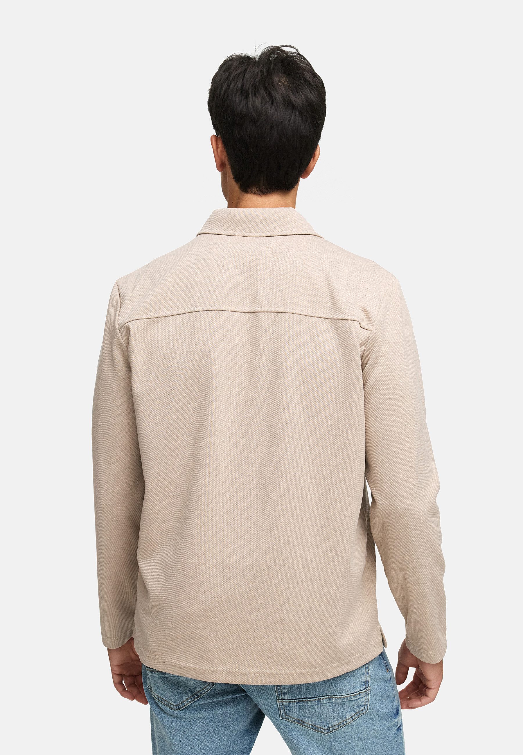 Indicode Langarmhemd Herren INNello Zip Herrenhemd Langarm Lässiges Hemd mit Reißverschluss und Brusttaschen