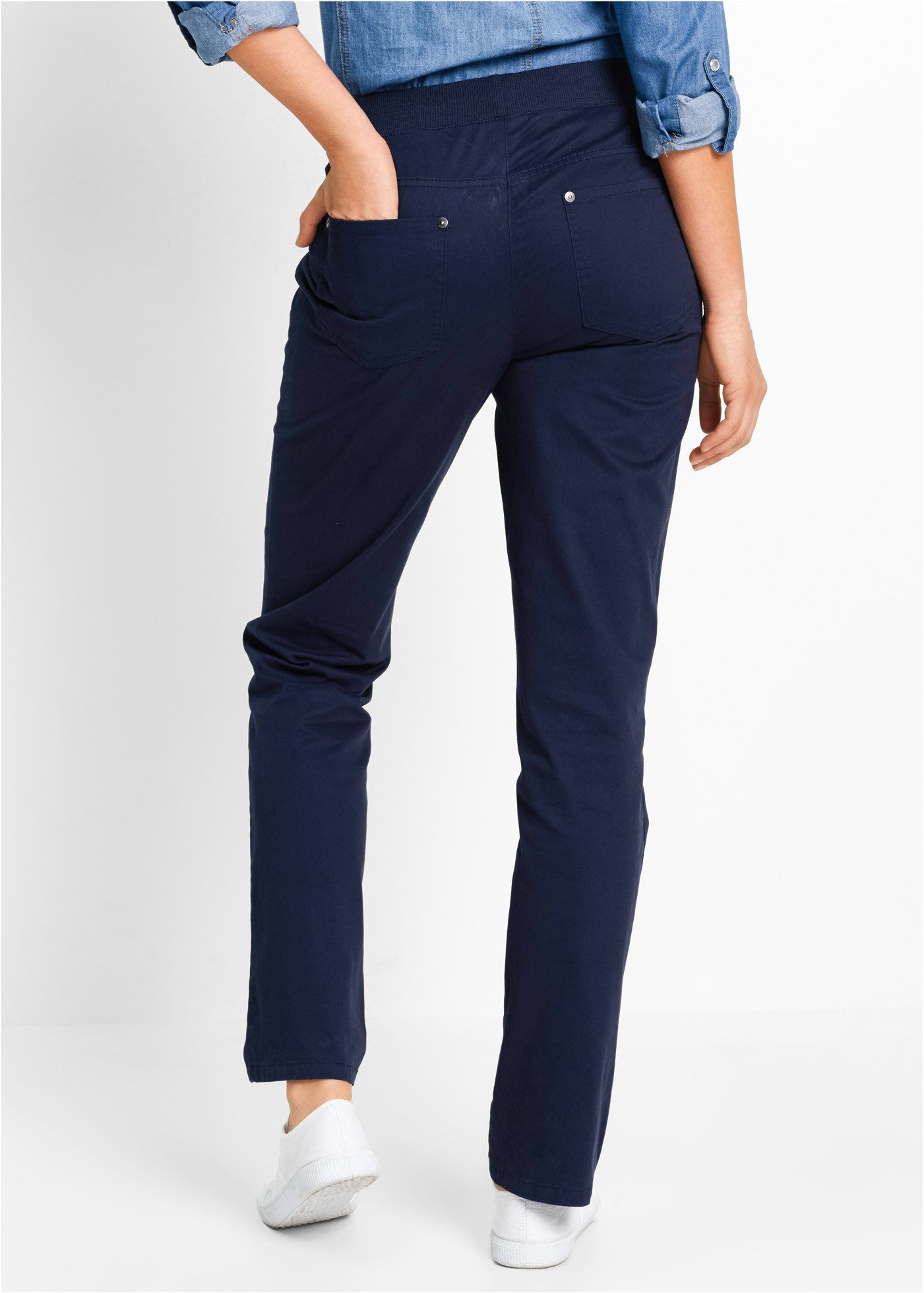 bonprix Schlupfhose aus elastischem Baumwoll-Mix, Regular Fit, gerades Bein