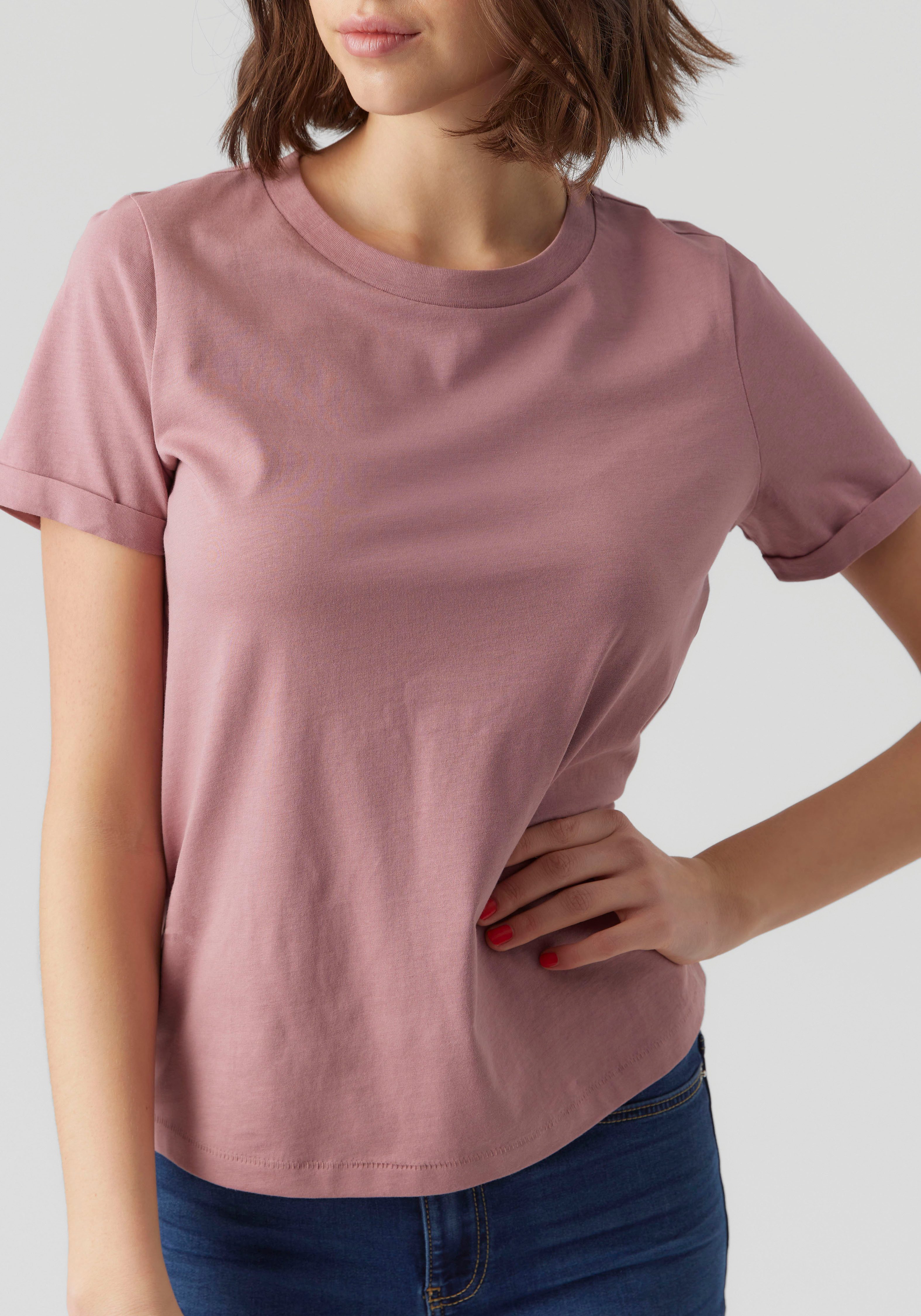 Vero Moda Kurzarmshirt VMPAULA S/S T-SHIRT NOOS Baumwolle, regular fit günstig online kaufen