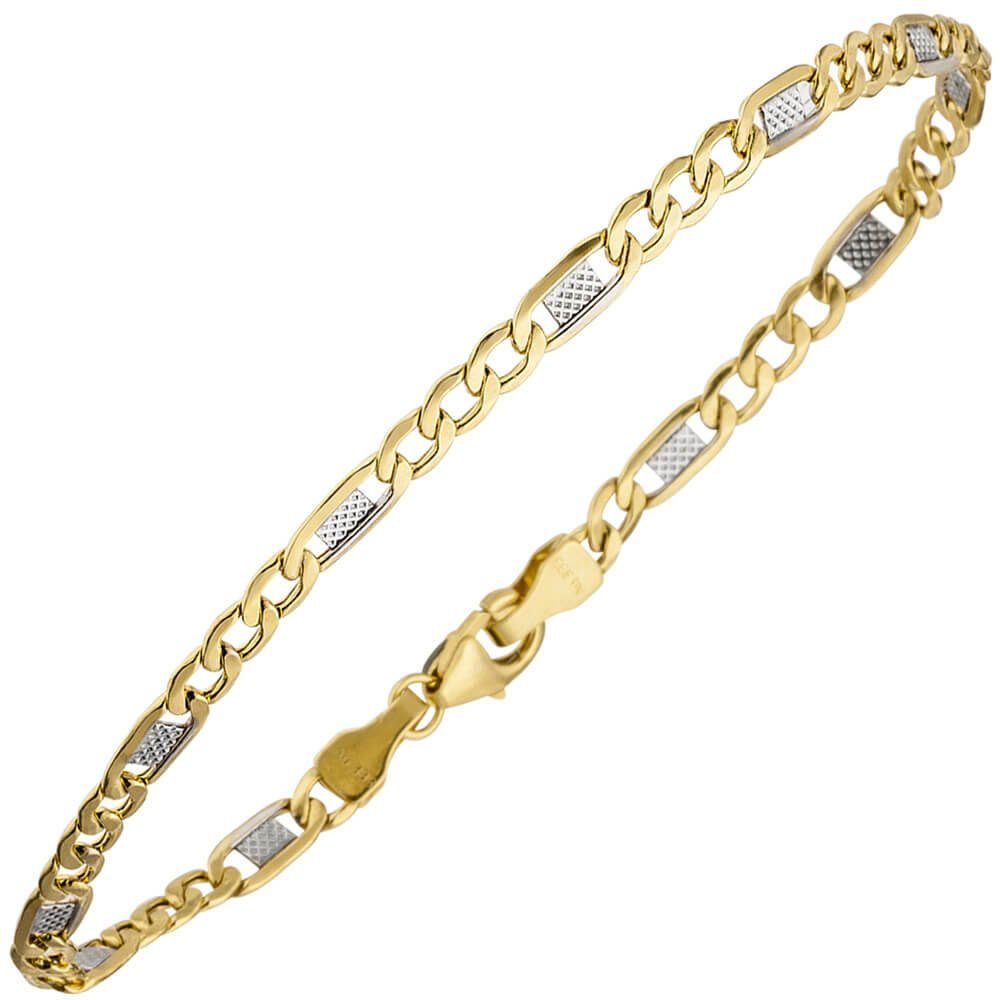 Schmuck Krone Goldarmband 3,7mm Steg-Panzerarmband aus 333 Gelbgold, 19cm, günstig online kaufen