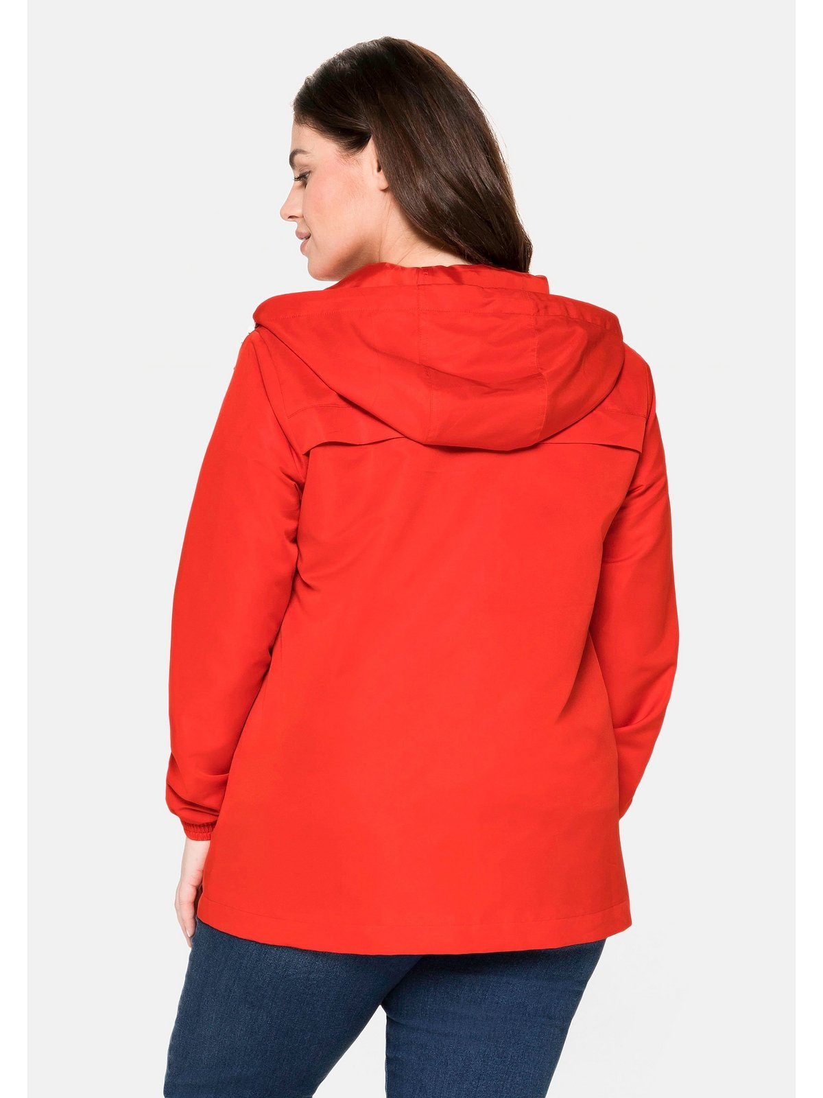 Sheego Outdoorjacke Große Größen feuerrot aus Microfaser wasserabweisender