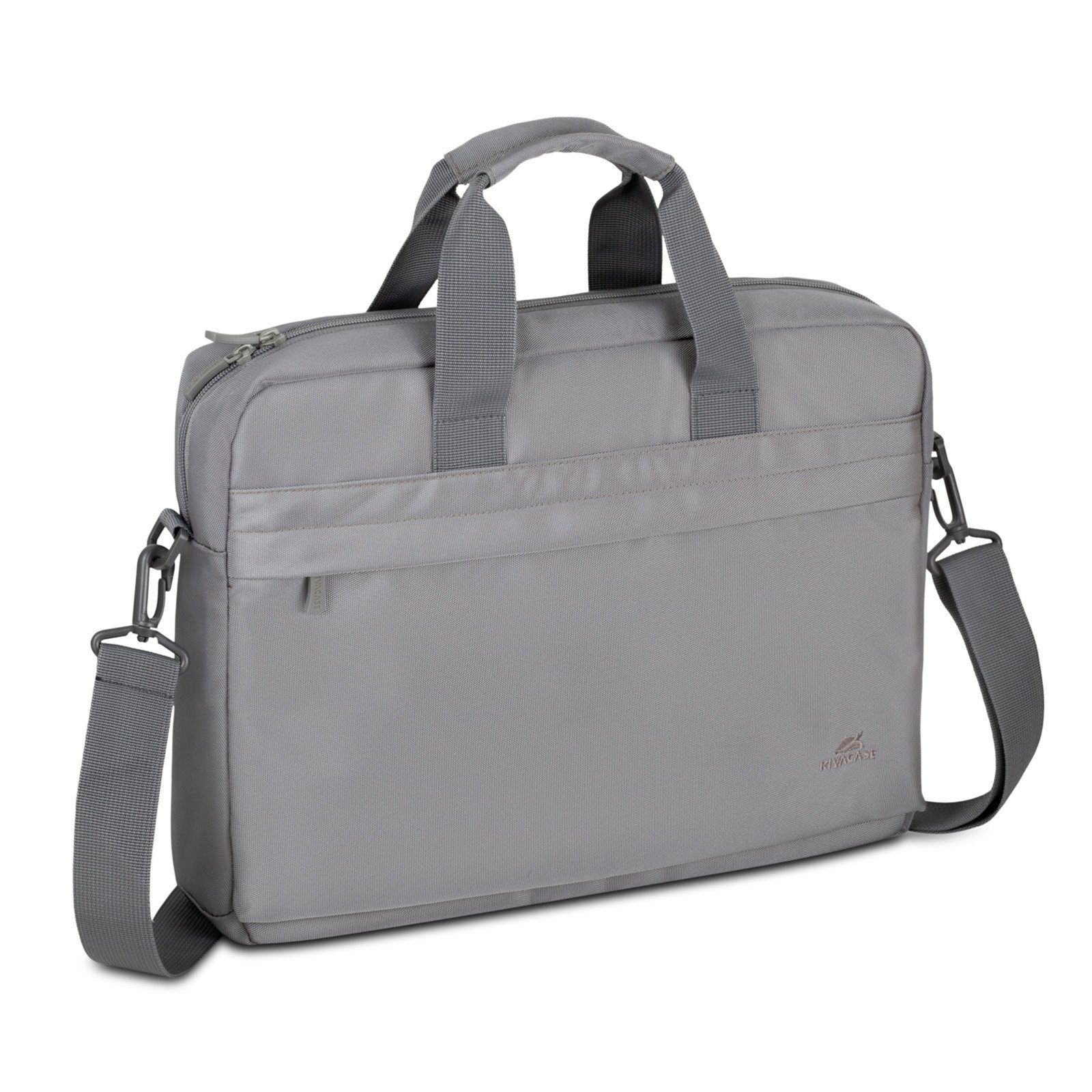 Rivacase Rucksack Laptoptasche 14 Zoll - wasserabweisende Aktentasche für Business, Uni light grey