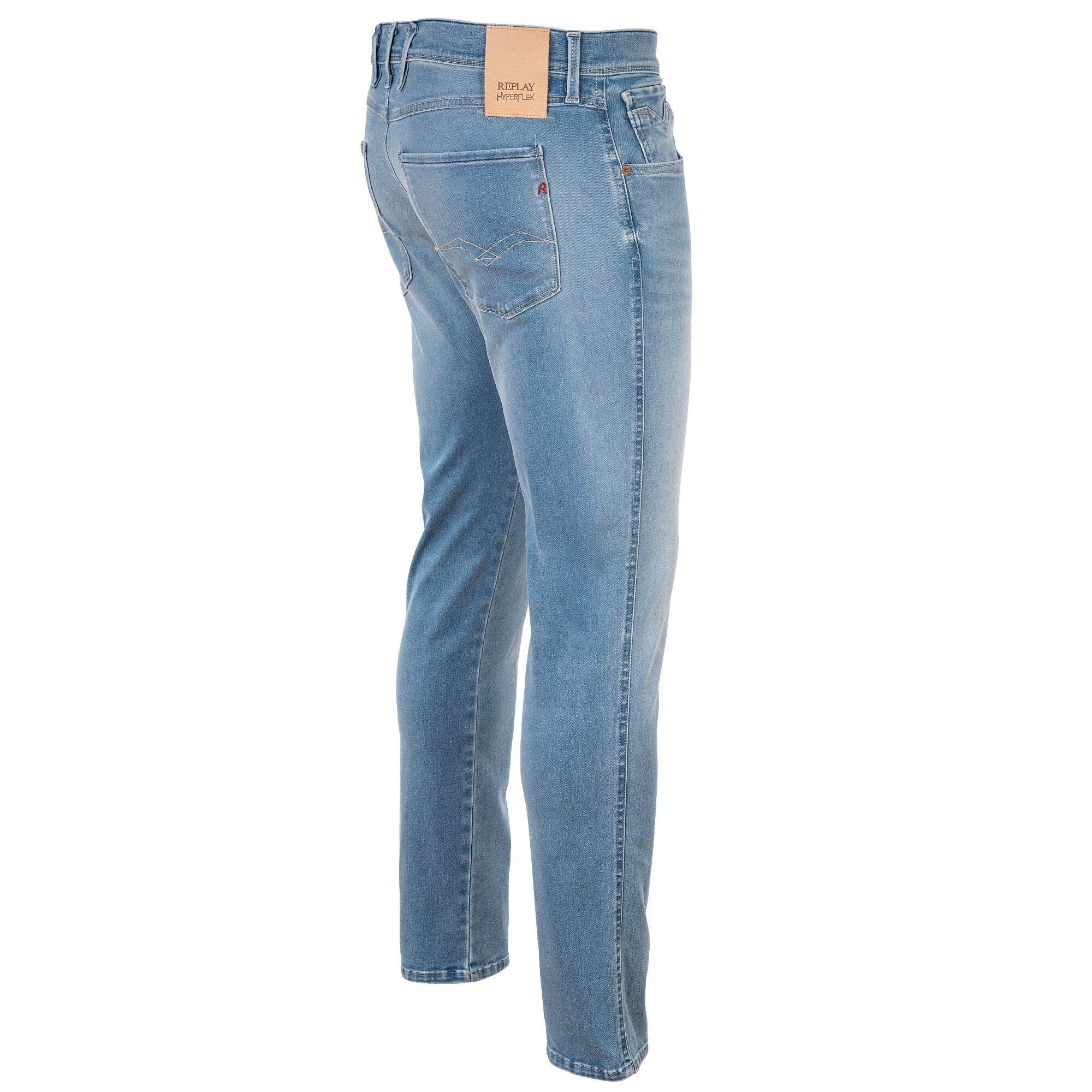 ANBASS, Regular-fit-Jeans Replay Denim Jeans Hellblau Hyperflex Herren - Stretch