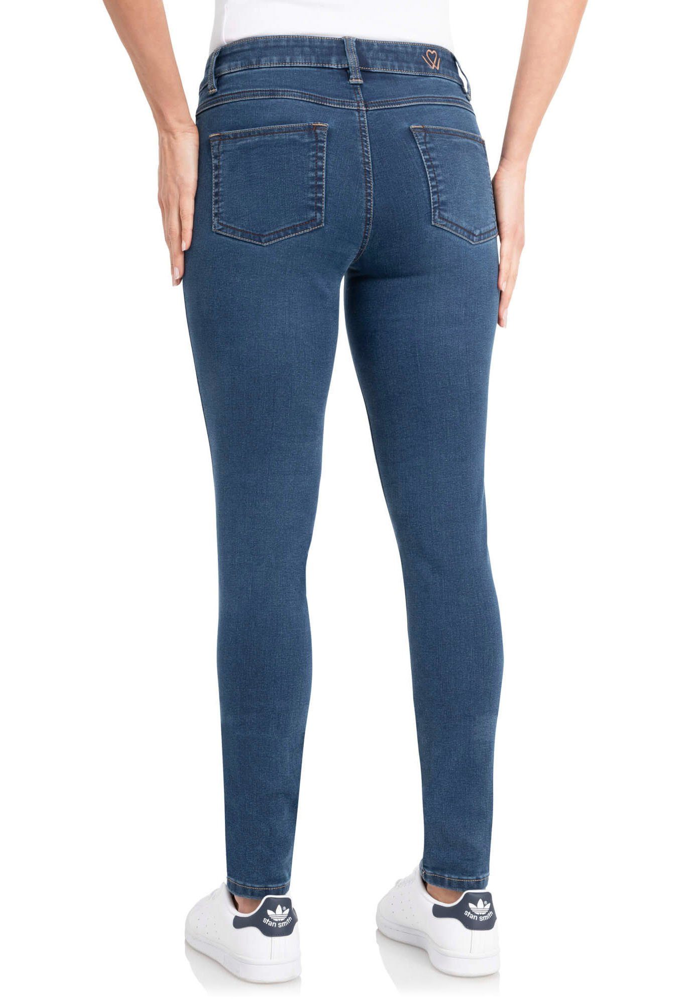 wonderjeans Skinny-fit-Jeans Skinny-WS76-80 Schmaler Skinny-Fit in hochelastischer Qualität