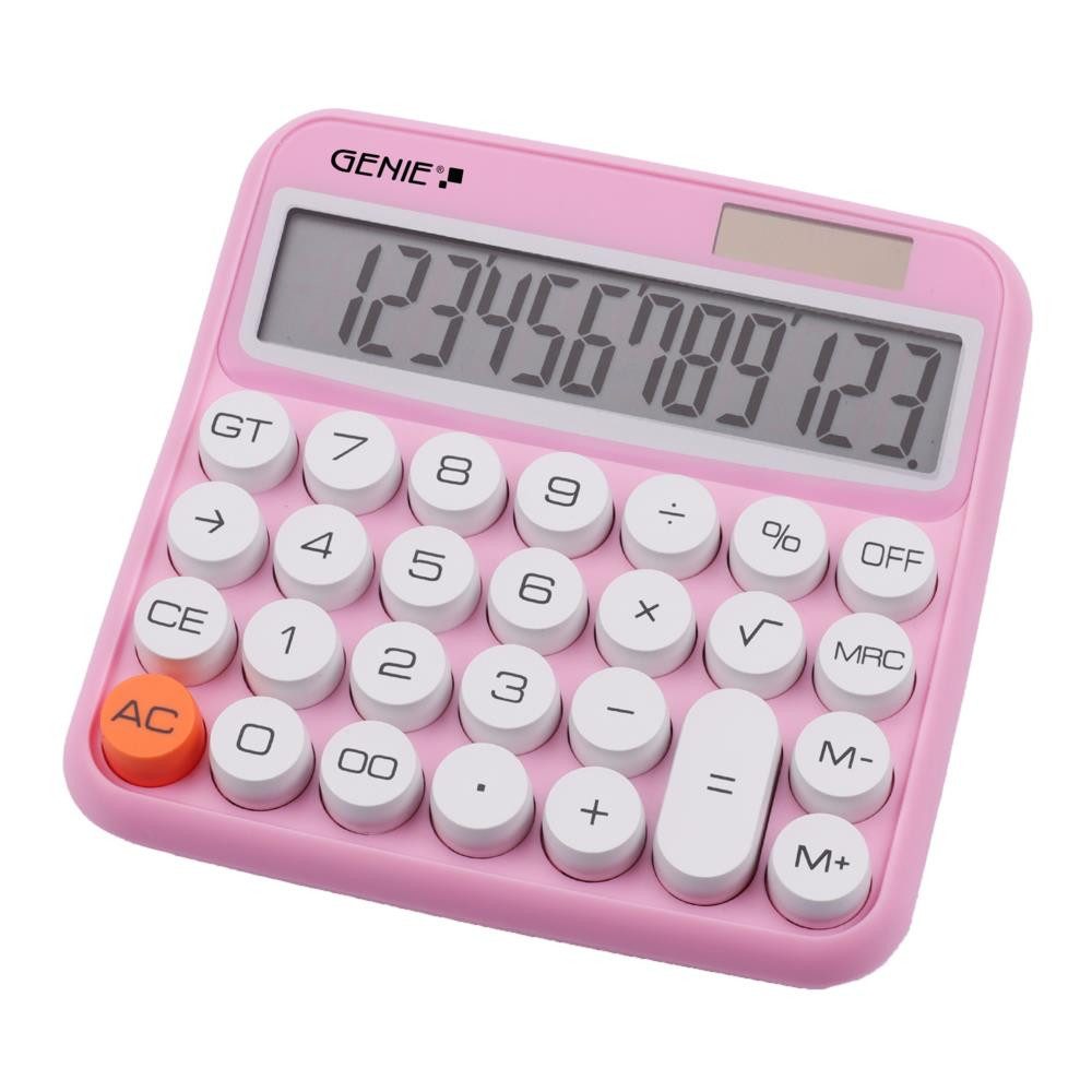 GENIE Taschenrechner 612 P Tischrechner, Ziffernkorrektur, Doppelnulltaste, Gesamtaddition, angewinkeltes LCD