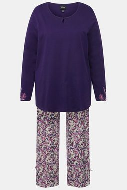 Ulla Popken Pyjama Pyjama Keyhole Rundhals Langarm