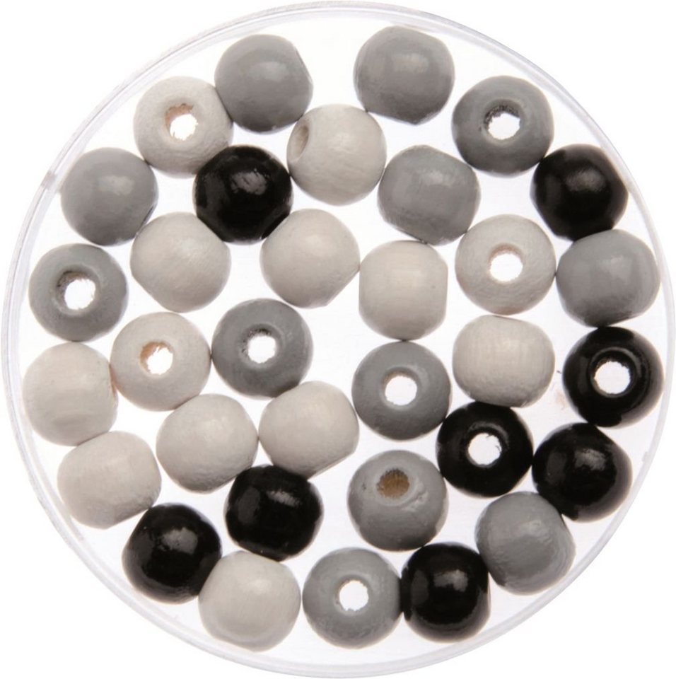 Thumbnail - Glorex Bastel-Armband Glorex Holzperle schwarz / grau / weiß 12 mm