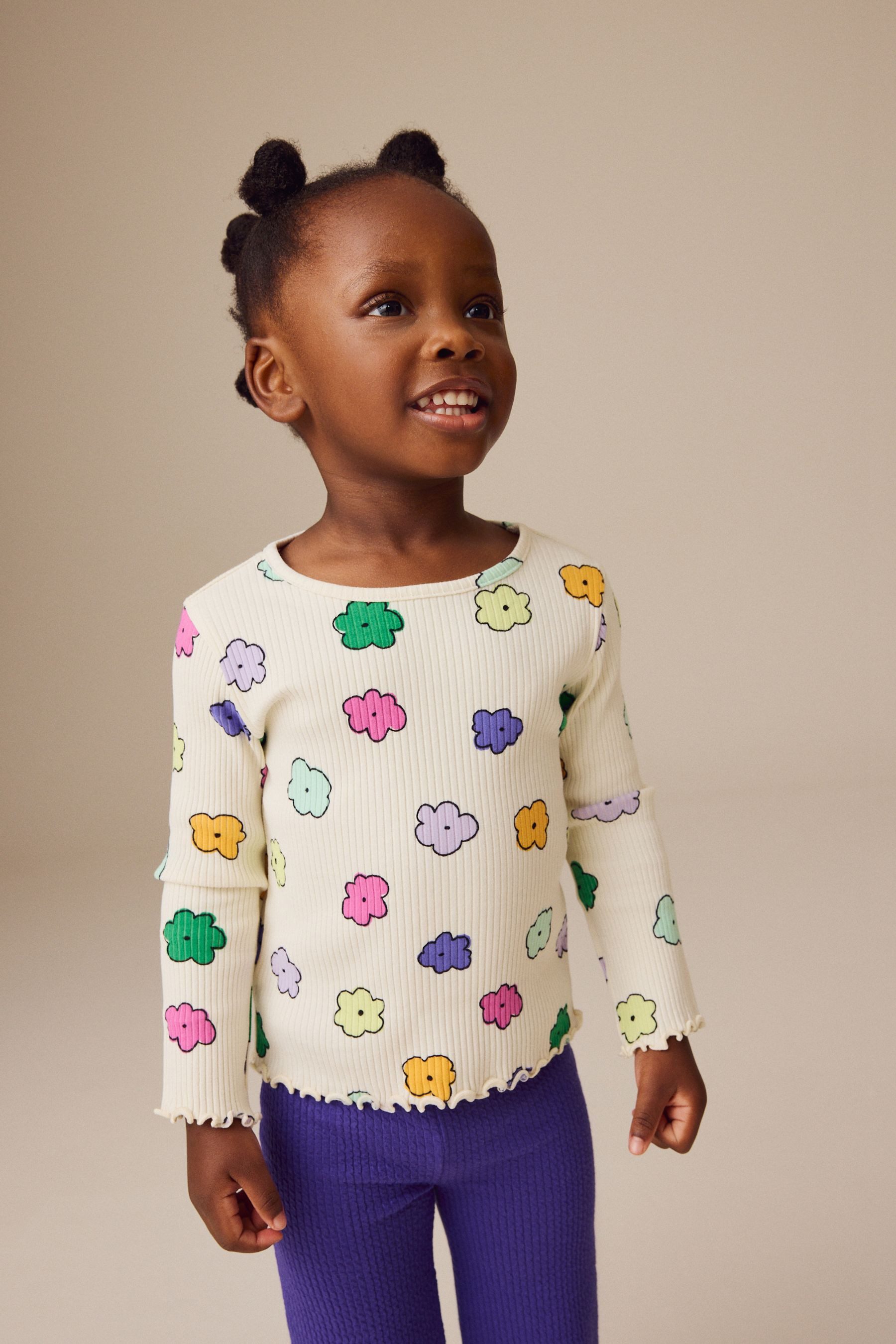 Next Leggings Geripptes Langarm-T-Shirt (1-tlg)