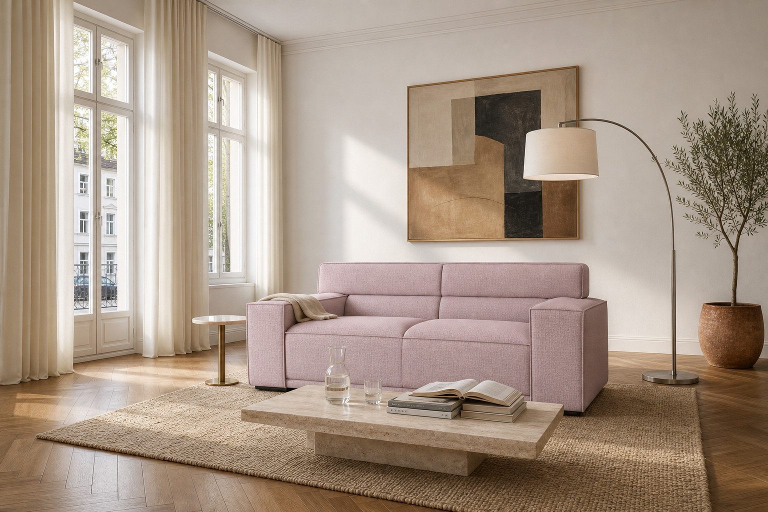 foamnova 3-Sitzer Umea, B: 204 cm, modern, klare Linien, für bis zu 3 Personen