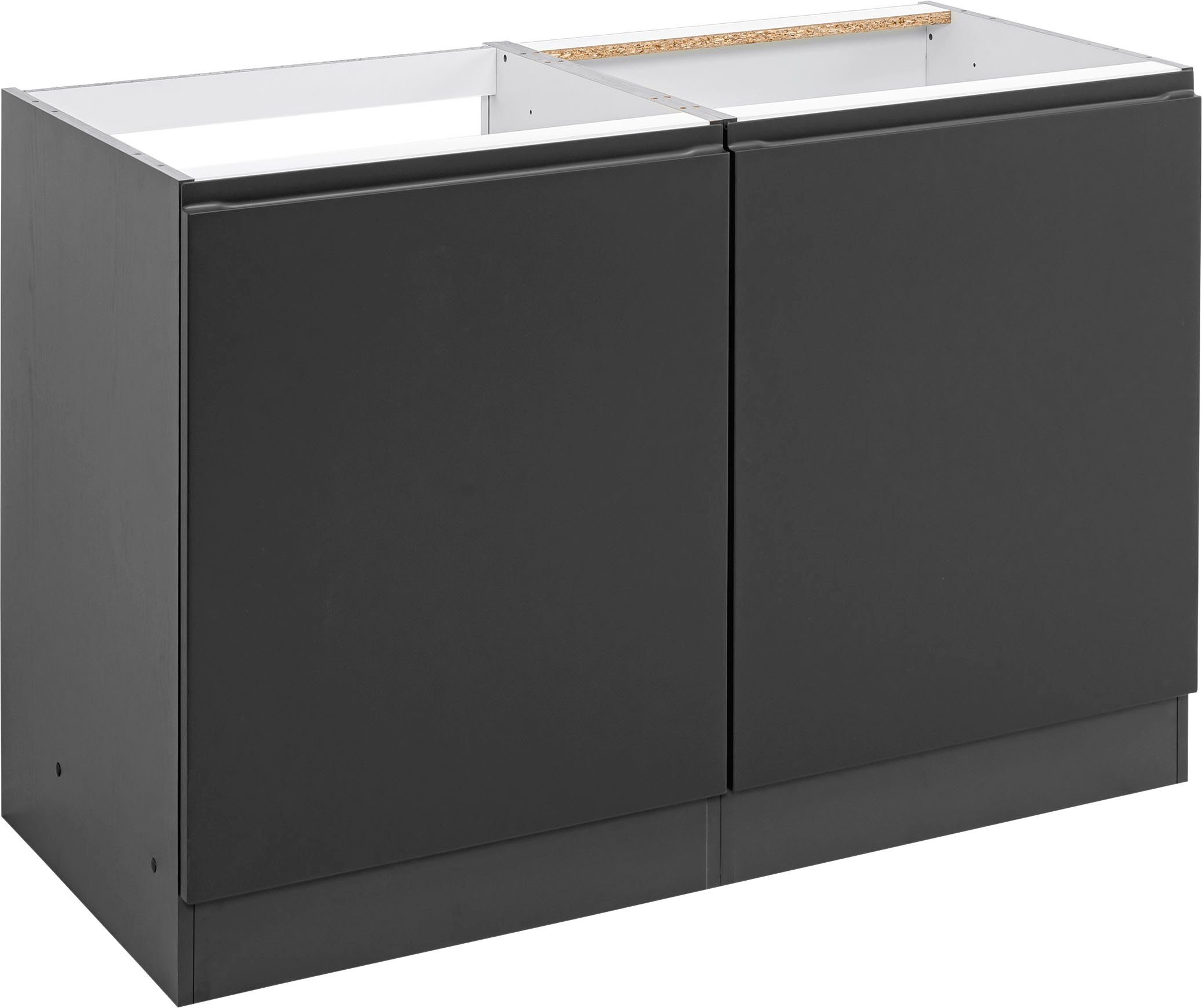 KOCHSTATION Spülenschrank KS-Bruneck >>Bruneck<< 120 cm breit, für viel Stauraum, hochwertige MDF-Fronten