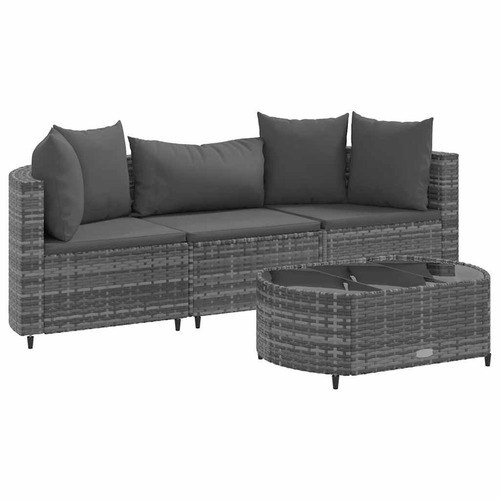 vidaXL Gartenlounge-Set 4-tlg. Garten-Sofagarnitur mit Kissen günstig online kaufen