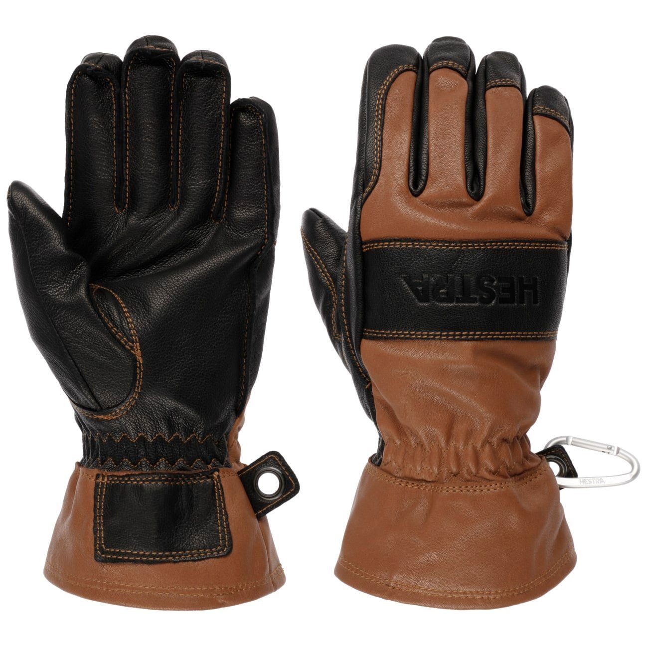 Hestra Lederhandschuhe (1-St) Fingerhandschuhe mit Futter, Made in the EU