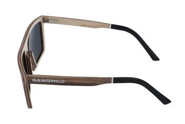 Gamswild Sonnenbrille UV400 GAMSSTYLE Holzbrille polarisierte Gläser getönt Damen Herren Modell WM0010, braun, schwarz