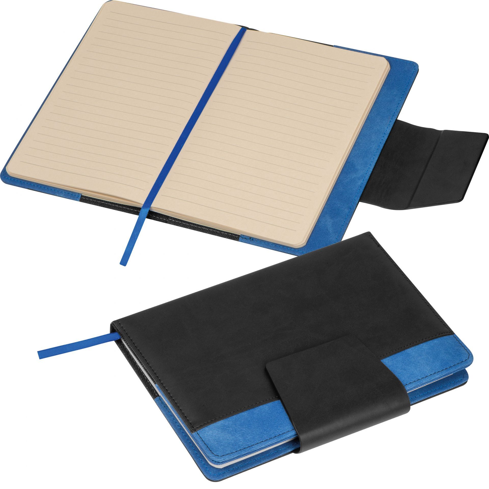 Easy Gifts Notizbuch Notizbuch / DIN A5 / mit Magnetverschluss / 160 Seiten / Farbe: blau