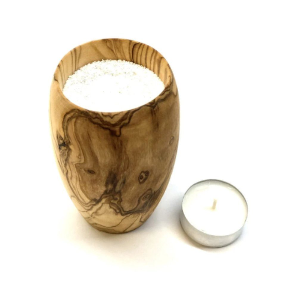Olivenholz-erleben Teelichthalter Teelichthalter SÜßER TRAUM aus echtem Olivenholz (Set, 3 St), Handgefertigter Olivenholz-Teelichthalter für gemütliche Stimmun – Bild 2 von 5