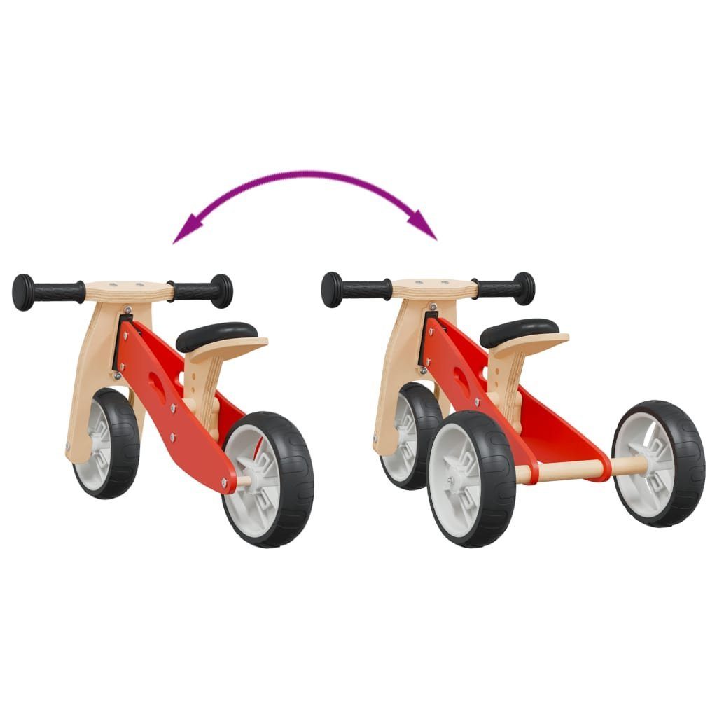 Tretfahrzeug Laufrad für Kinder Rot vidaXL 2-in-1