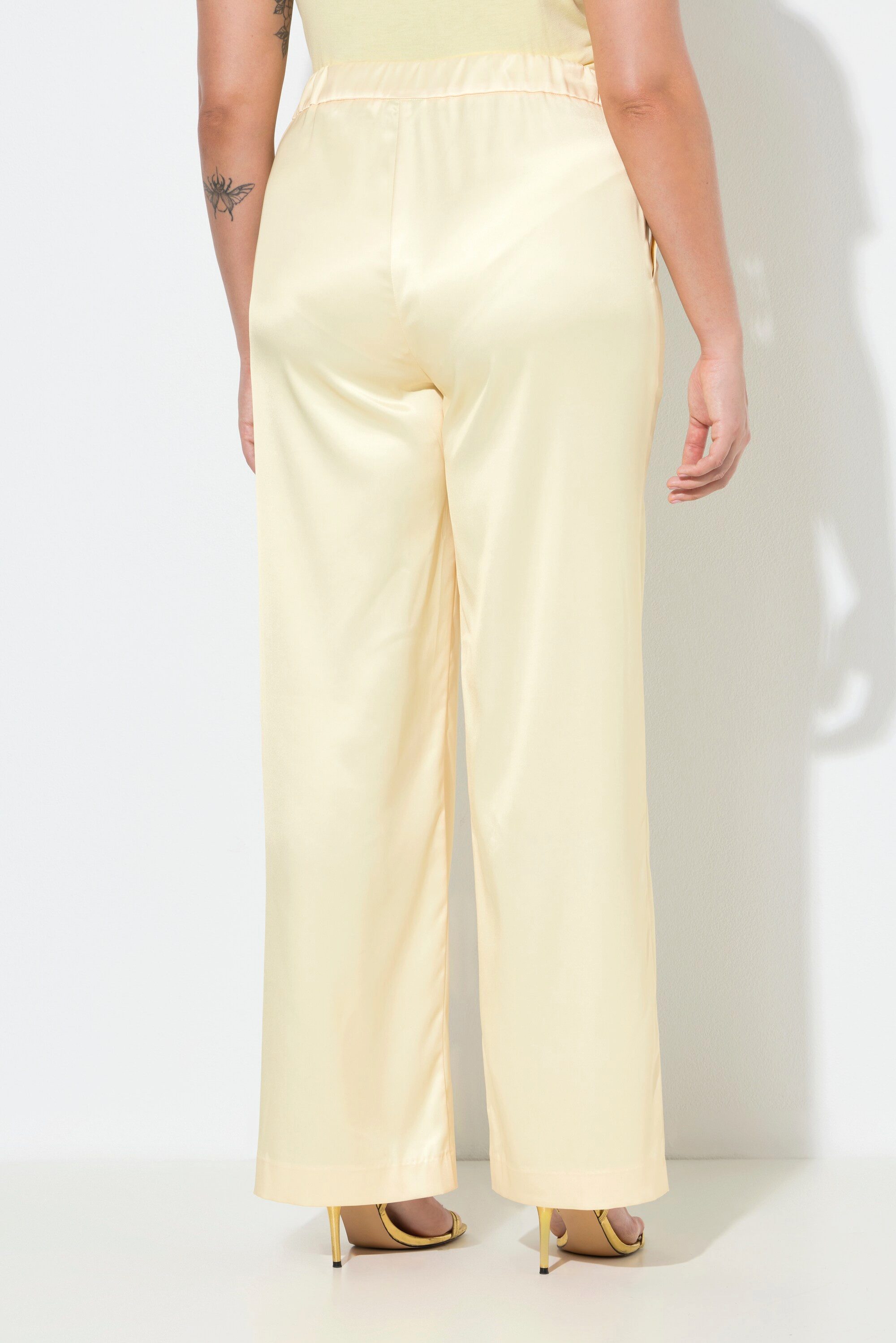 Ulla Popken Funktionshose Hose Mary weites gerades Bein Elastikbund