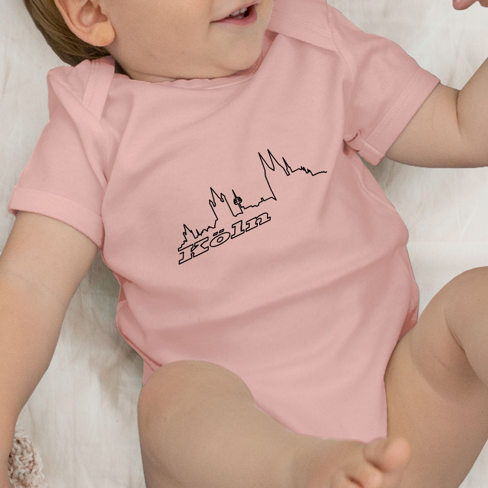 3 Wappen Länder Baby Skyline Babyrosa Shirtbody Shirtracer Köln