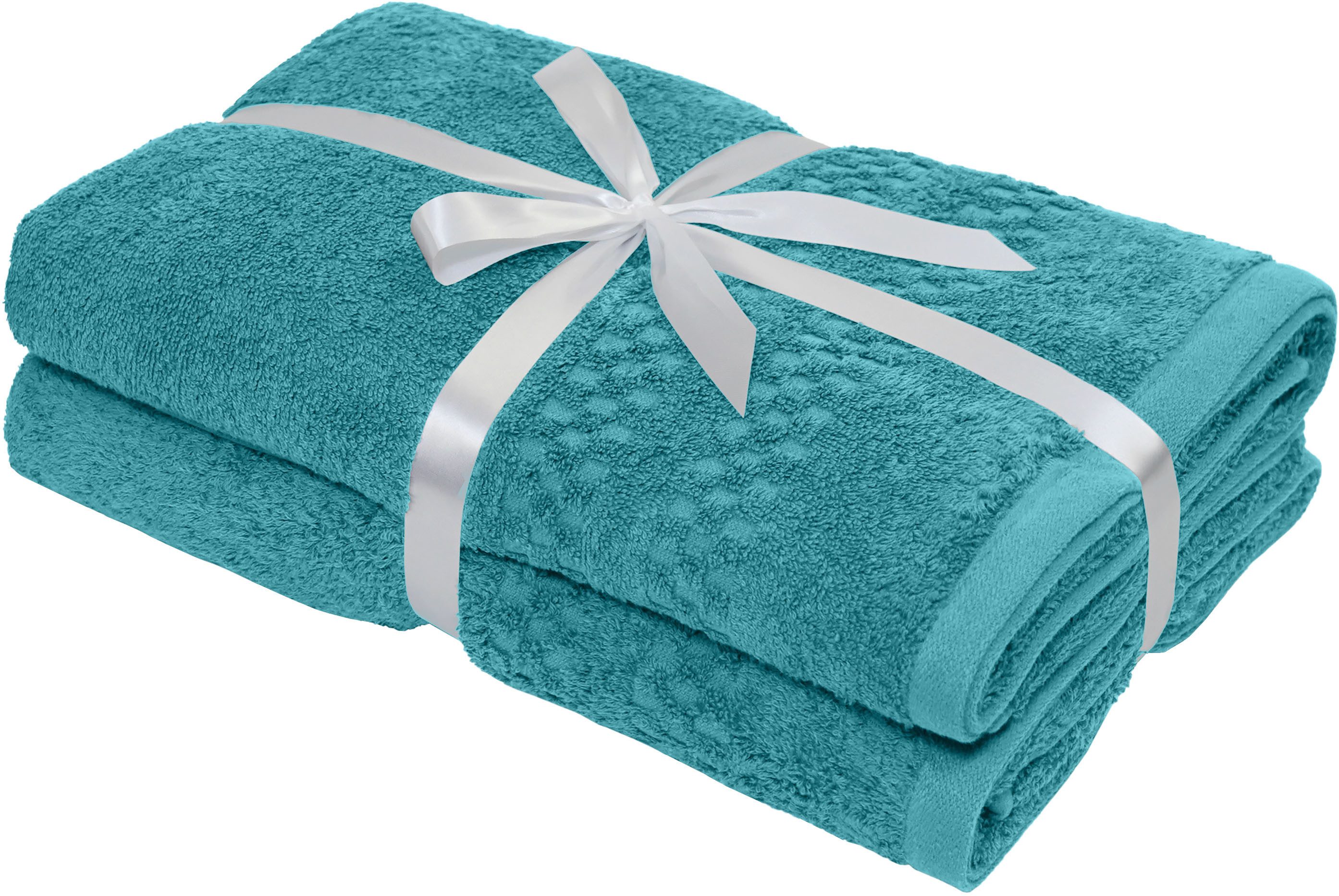 OTTO home Duschtücher Regona, Duschtücher 70x140cm, flauschig und weich, 500 gr/m², Frottier (Set, 2-St), Premium Handtücher mit Bordüre, Set, 100% Baumwolle, 5 Jahre Garantie