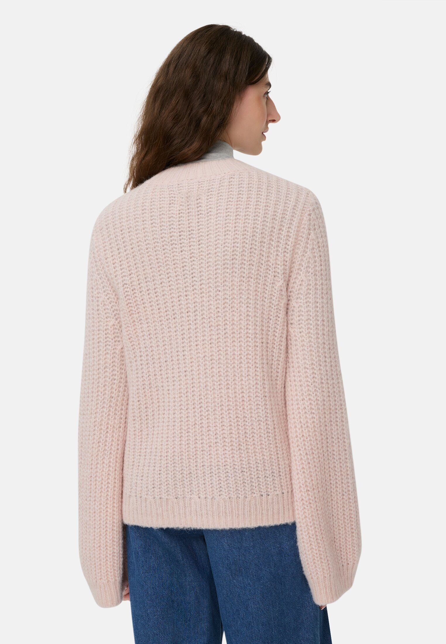 camel active Strickpullover Pullover mit strukturiertem Strickmuster Langarm Markenlabel