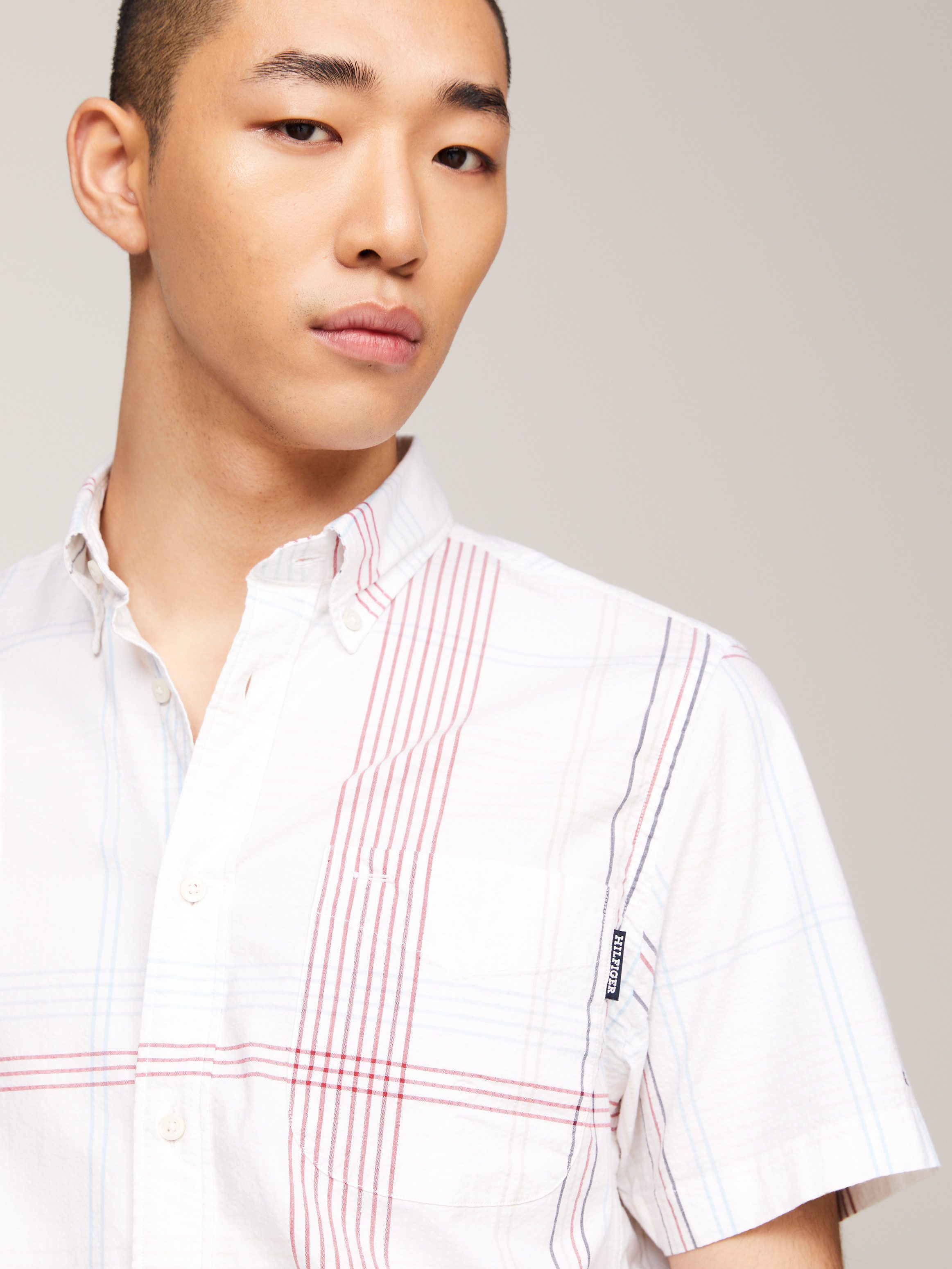 Tommy Hilfiger Kurzarmhemd RWB LINE CHECK Regular Fit SHIRT S/S günstig online kaufen