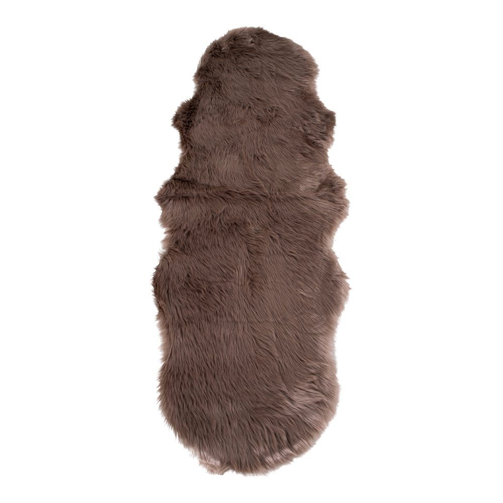 Wohndecke Laila Lammfell imitierte 60x180 cm Mushroom., ebuy24