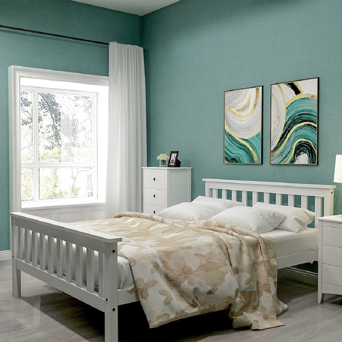 BlingBin Einzelbett Holzbett Kinderbett Jugendbett (1-tlg., günstig online kaufen