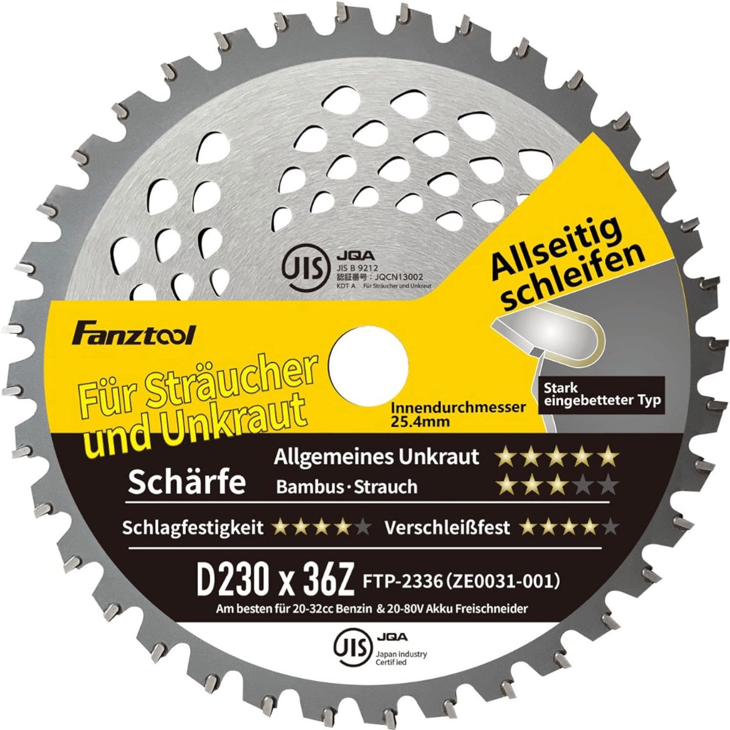 Fanztool Akku-Rasentrimmer Kreissägeblatt Freischneider Klinge 230D günstig online kaufen