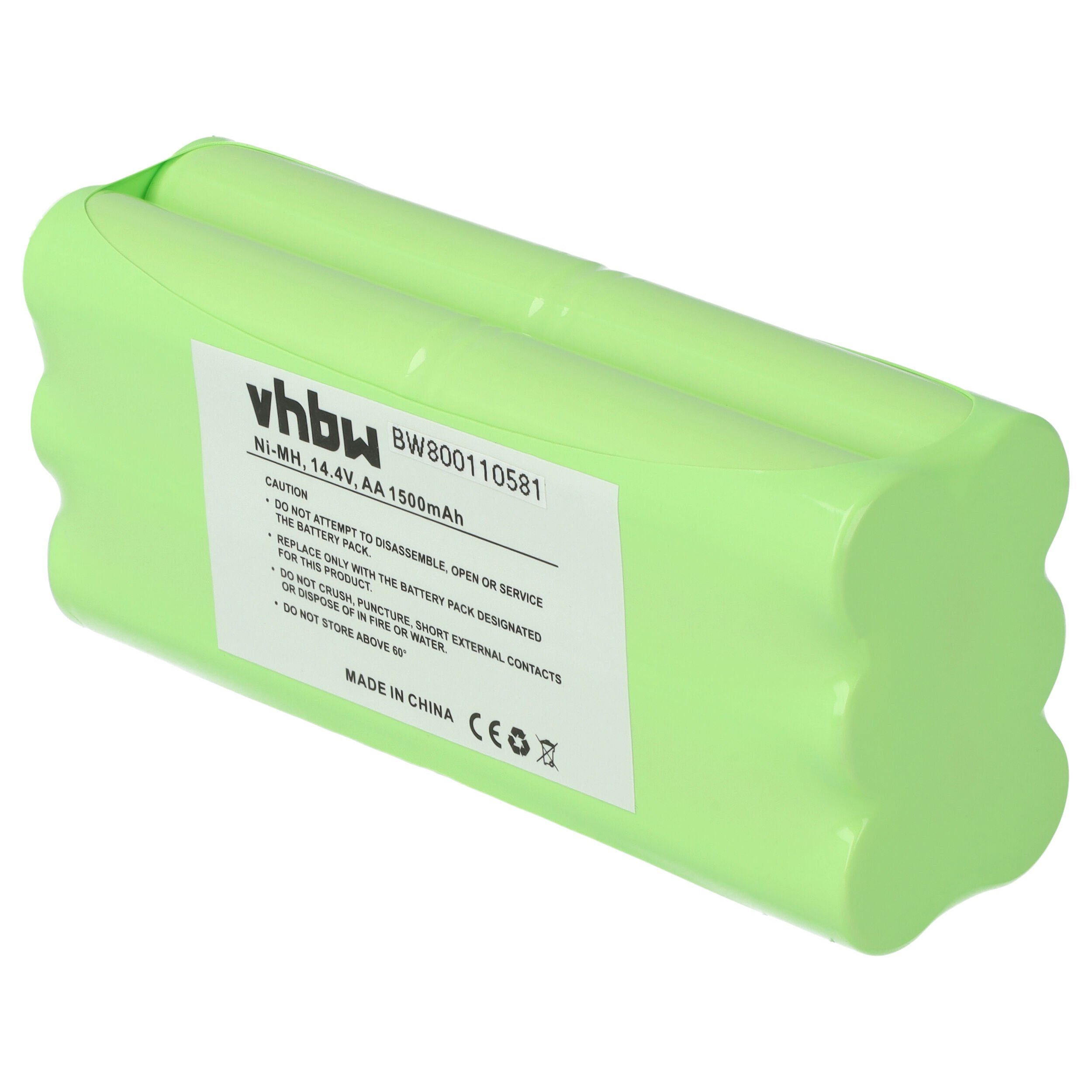 vhbw kompatibel mit Midea NiMH Staubsauger-Akku 1500 V) mAh R1-L051B (14,4
